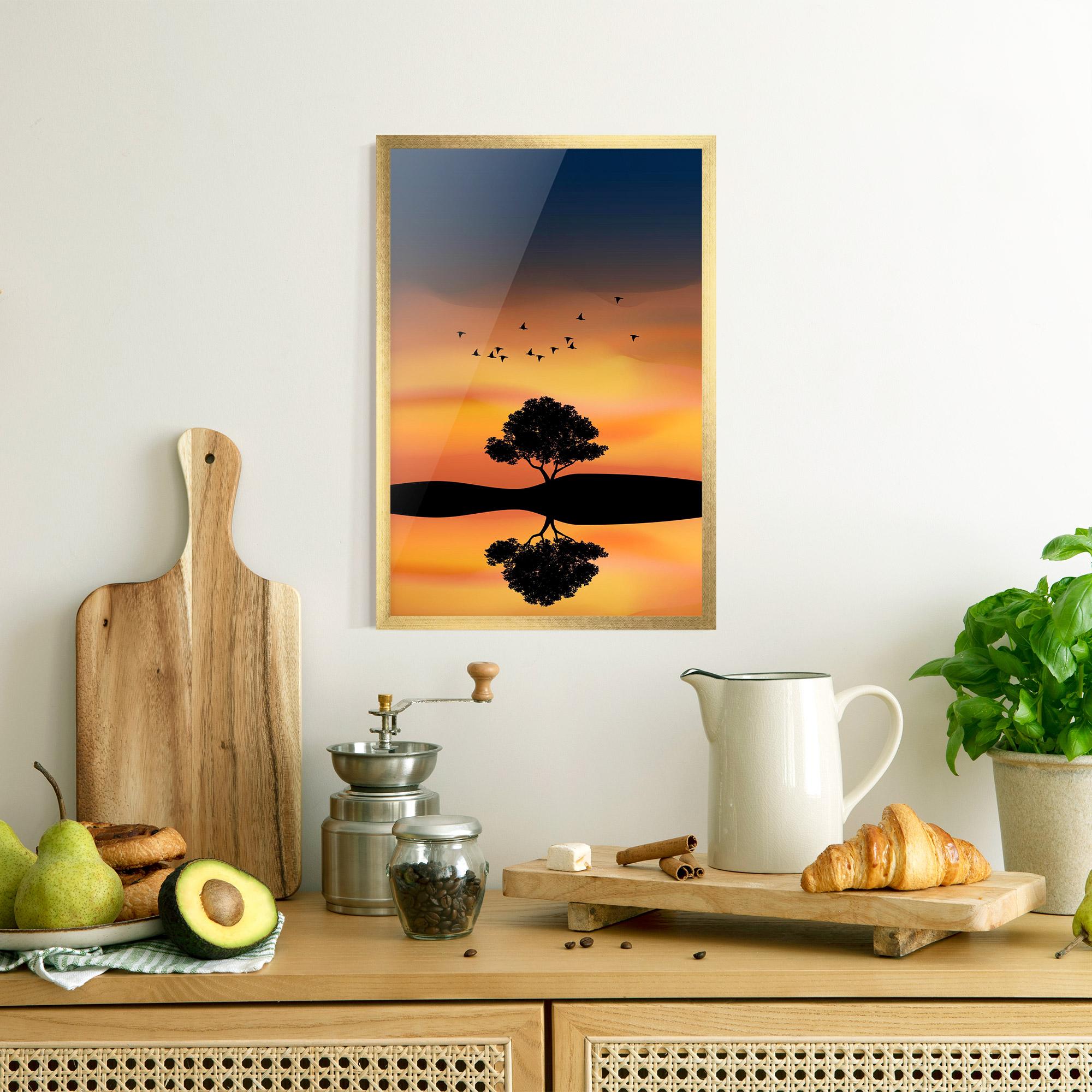 Gerahmte Poster Sundown Reflection mockup 8