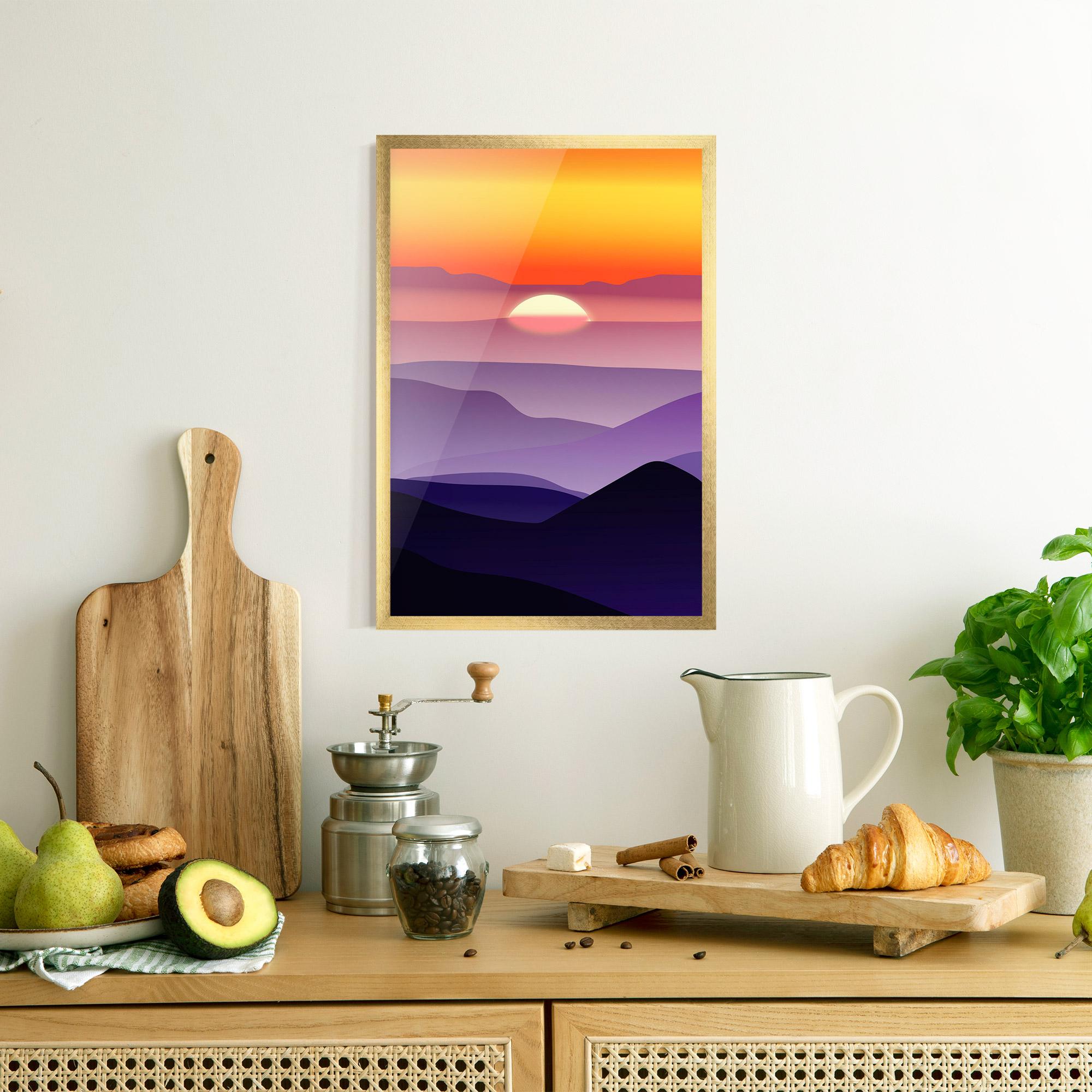 Gerahmte Poster Sunset Purple mockup 8
