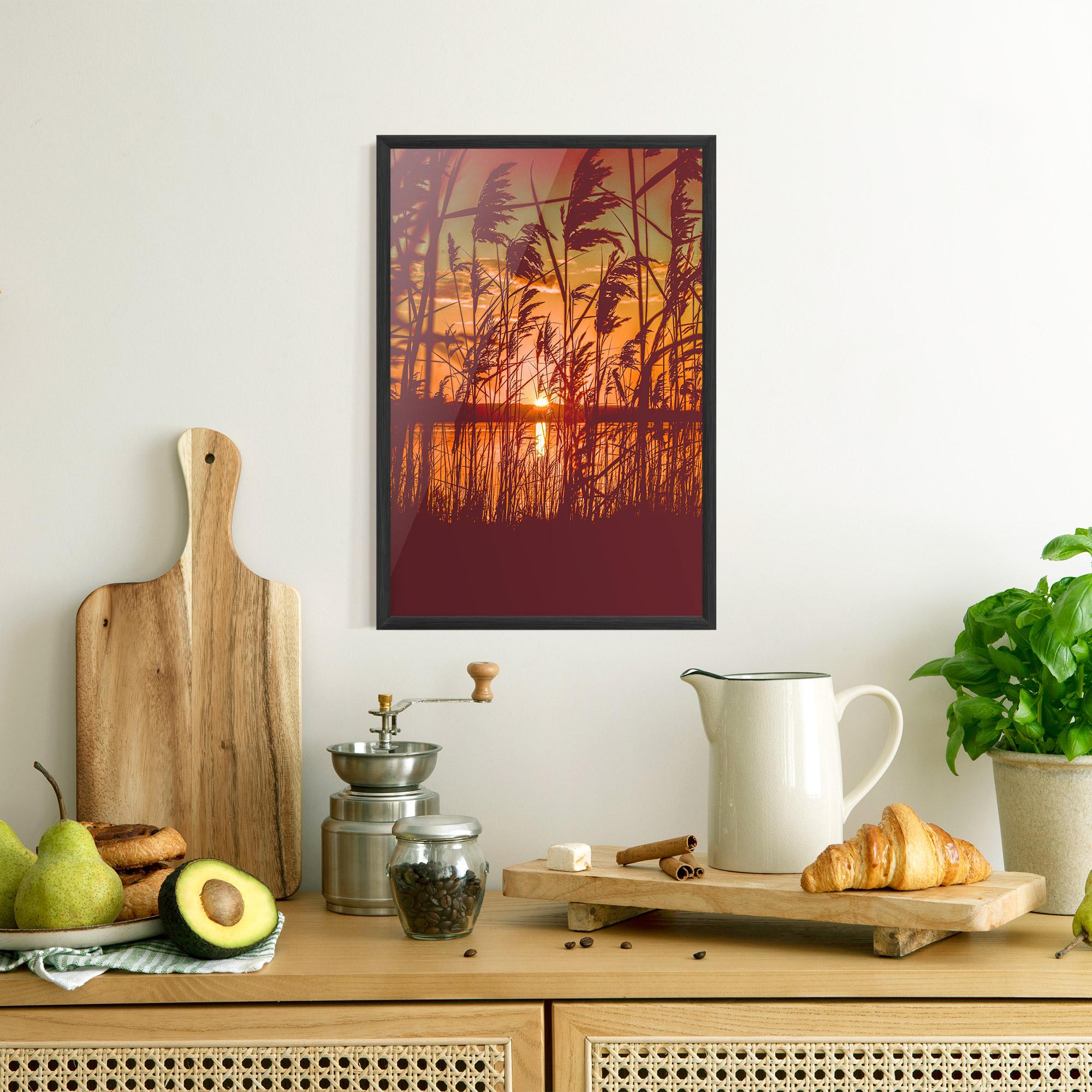 Gerahmte Poster Red Sunset Lake mockup 8