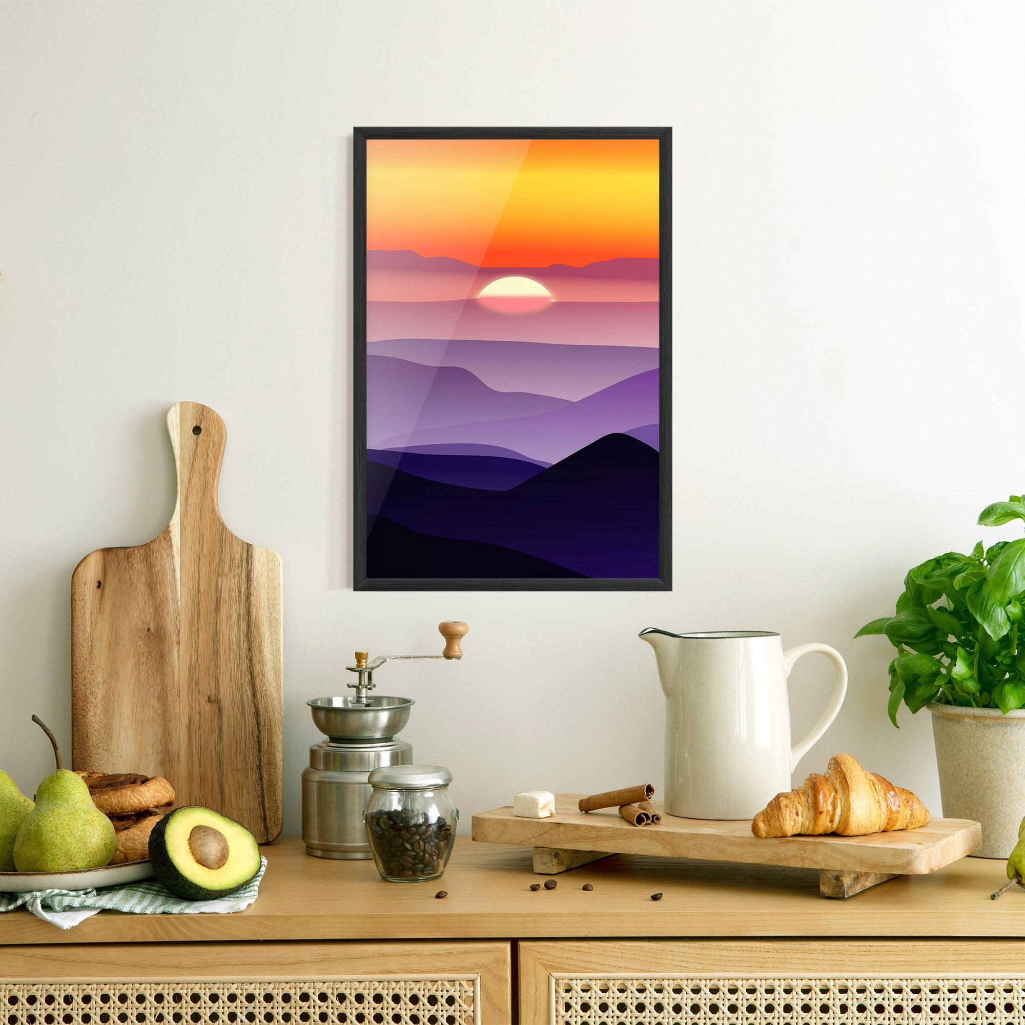 Gerahmte Poster Sunset Purple mockup 8