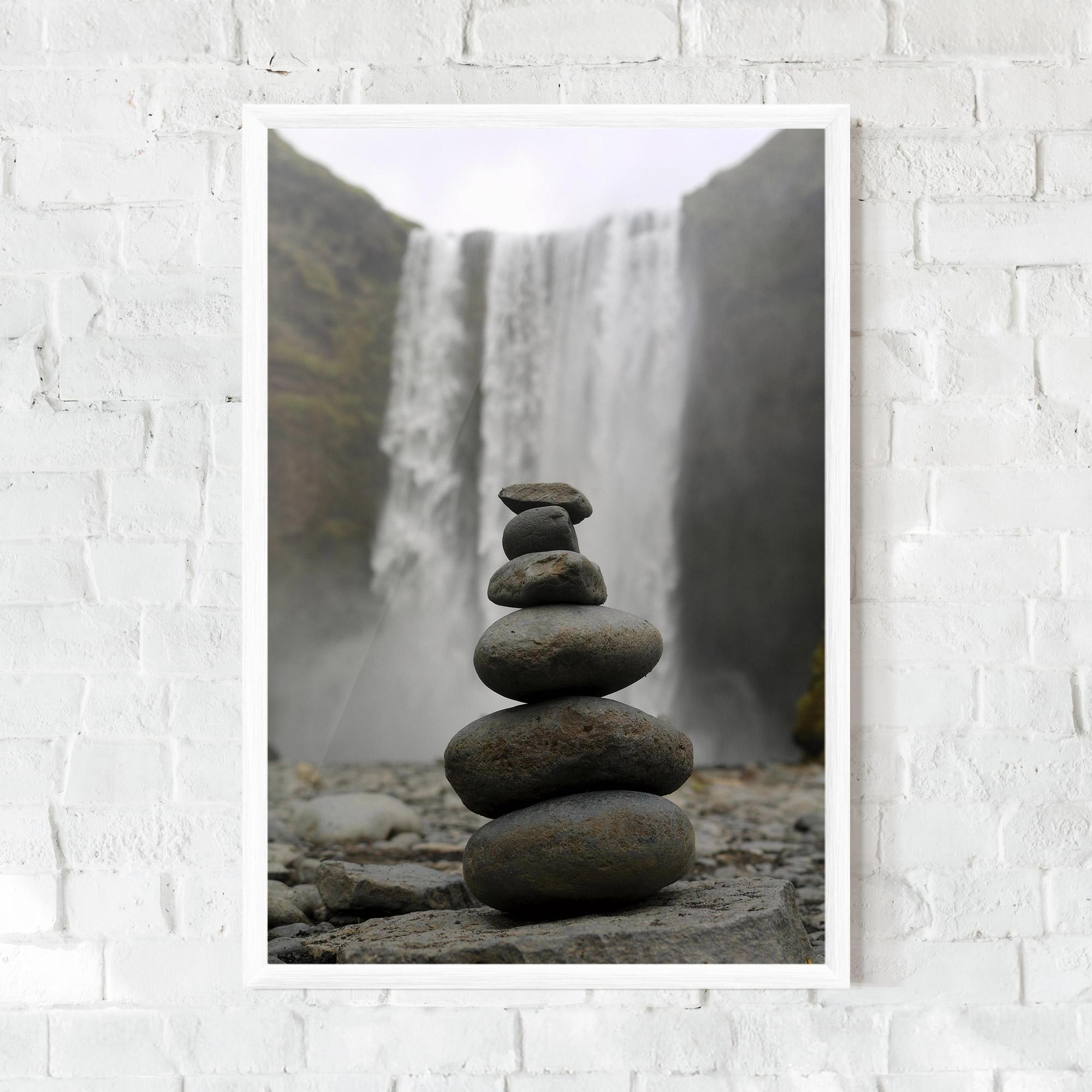 Gerahmte Poster Balanced Rocks Waterfall mockup 0