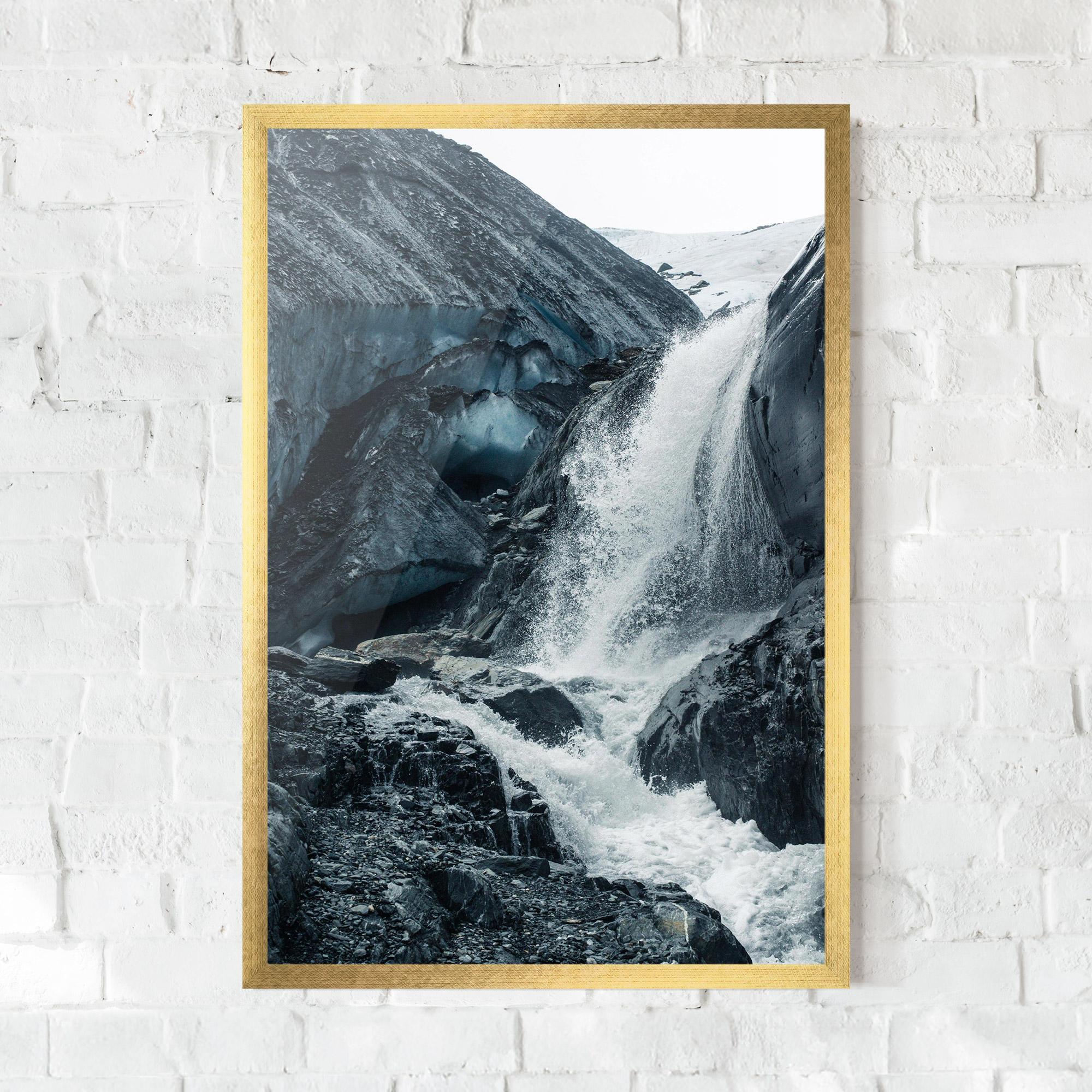 Gerahmte Poster Blue Rocks Waterfall mockup 0
