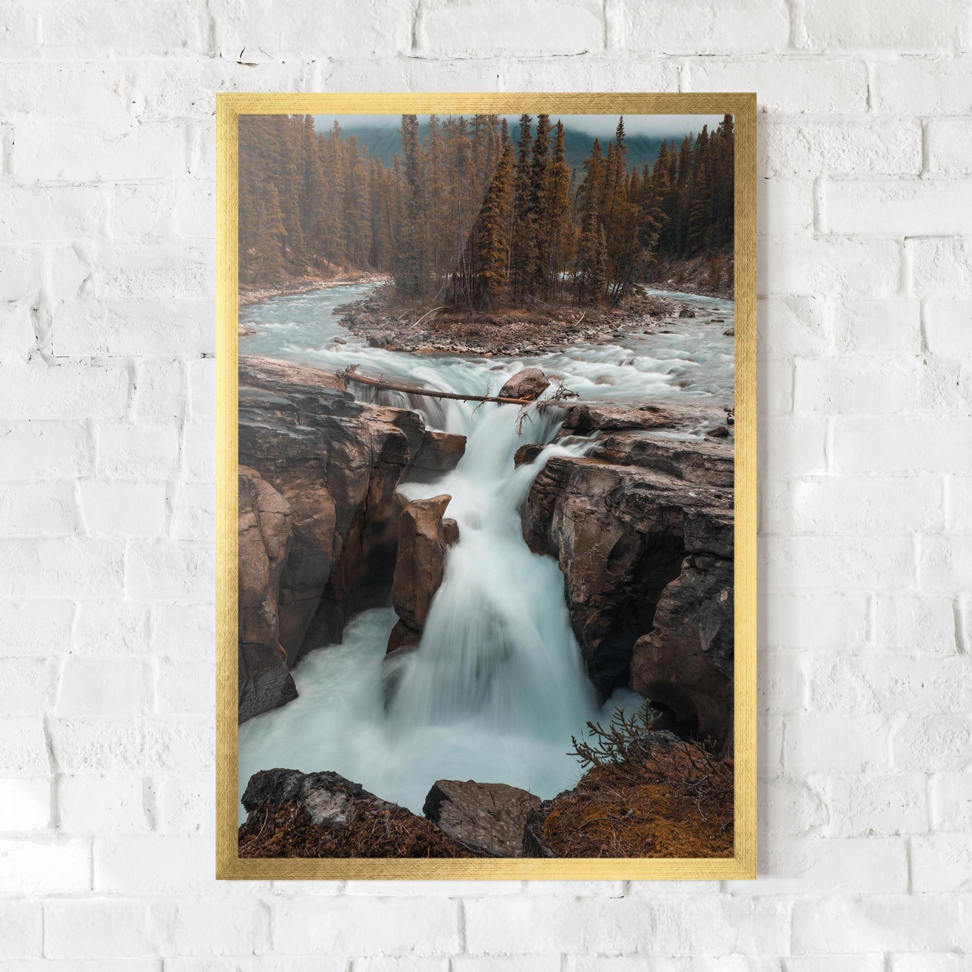 Gerahmte Poster Orange Trees Waterfall mockup 0