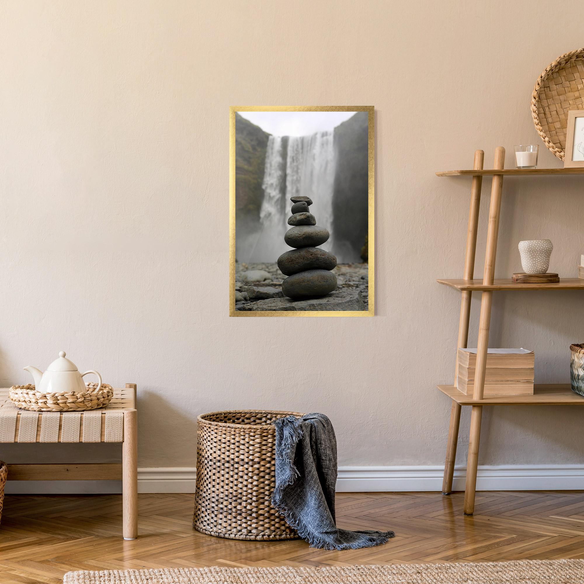 Gerahmte Poster Balanced Rocks Waterfall mockup 9