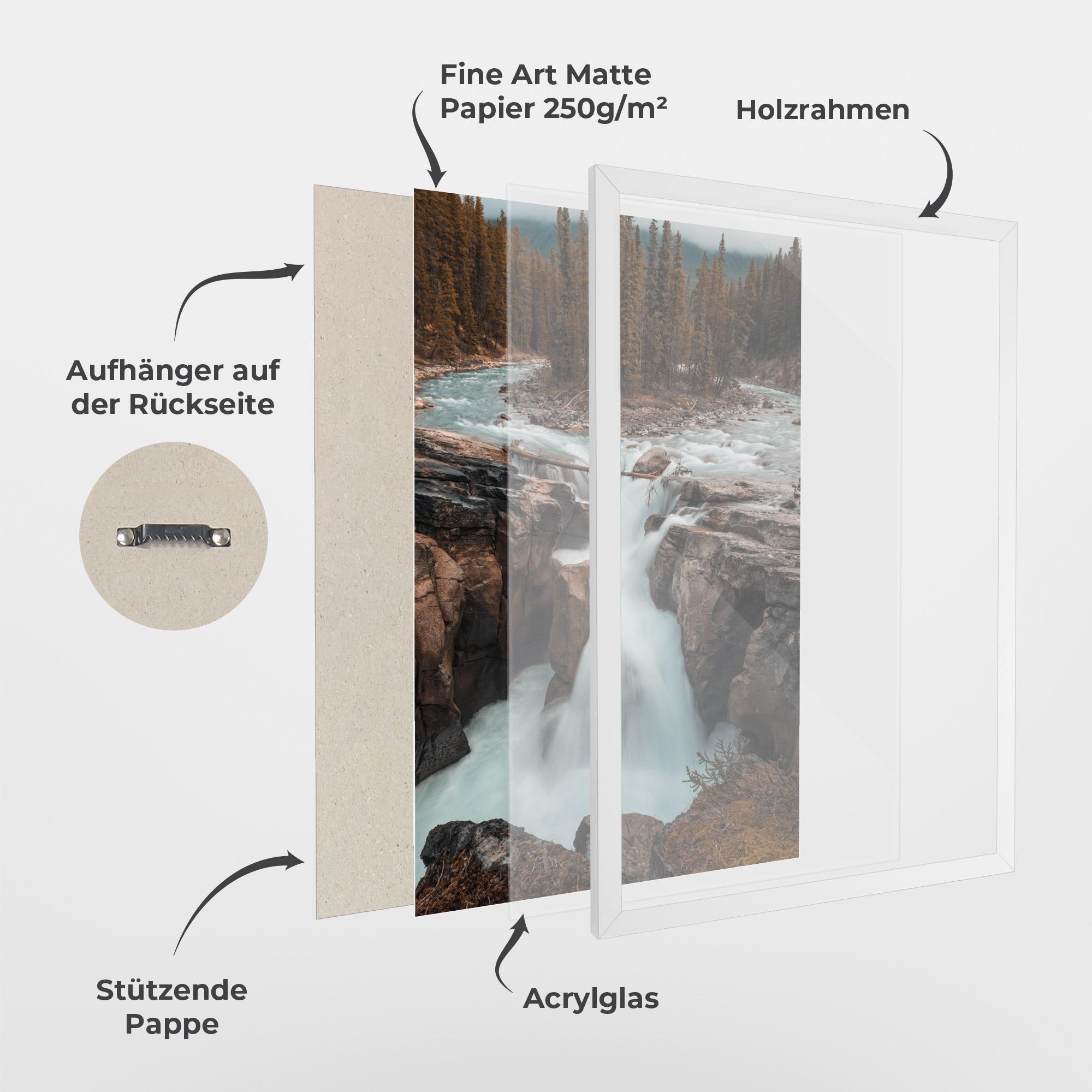 Gerahmte Poster Orange Trees Waterfall mockup 1