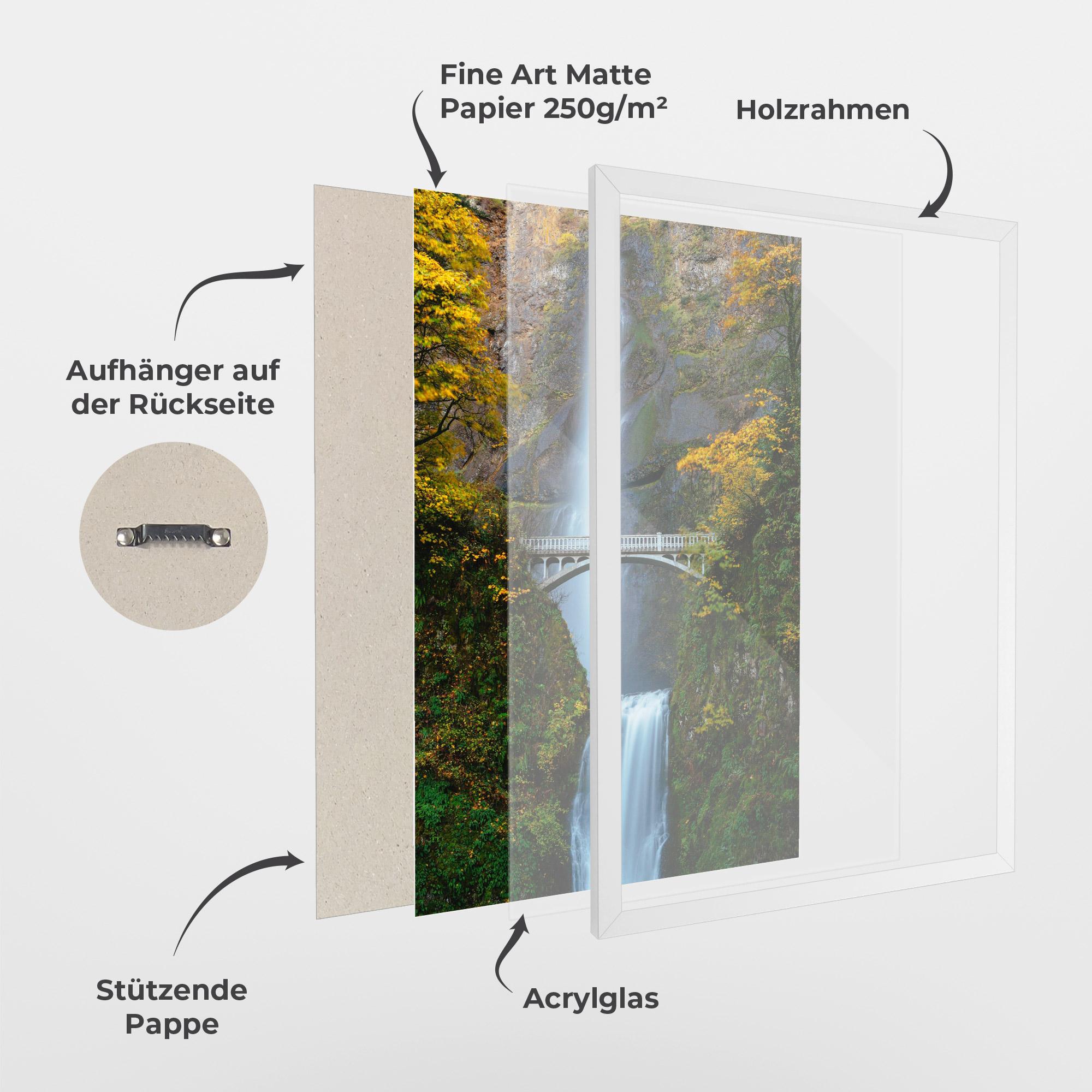 Gerahmte Poster Yellow Leaves Bridge mockup 1