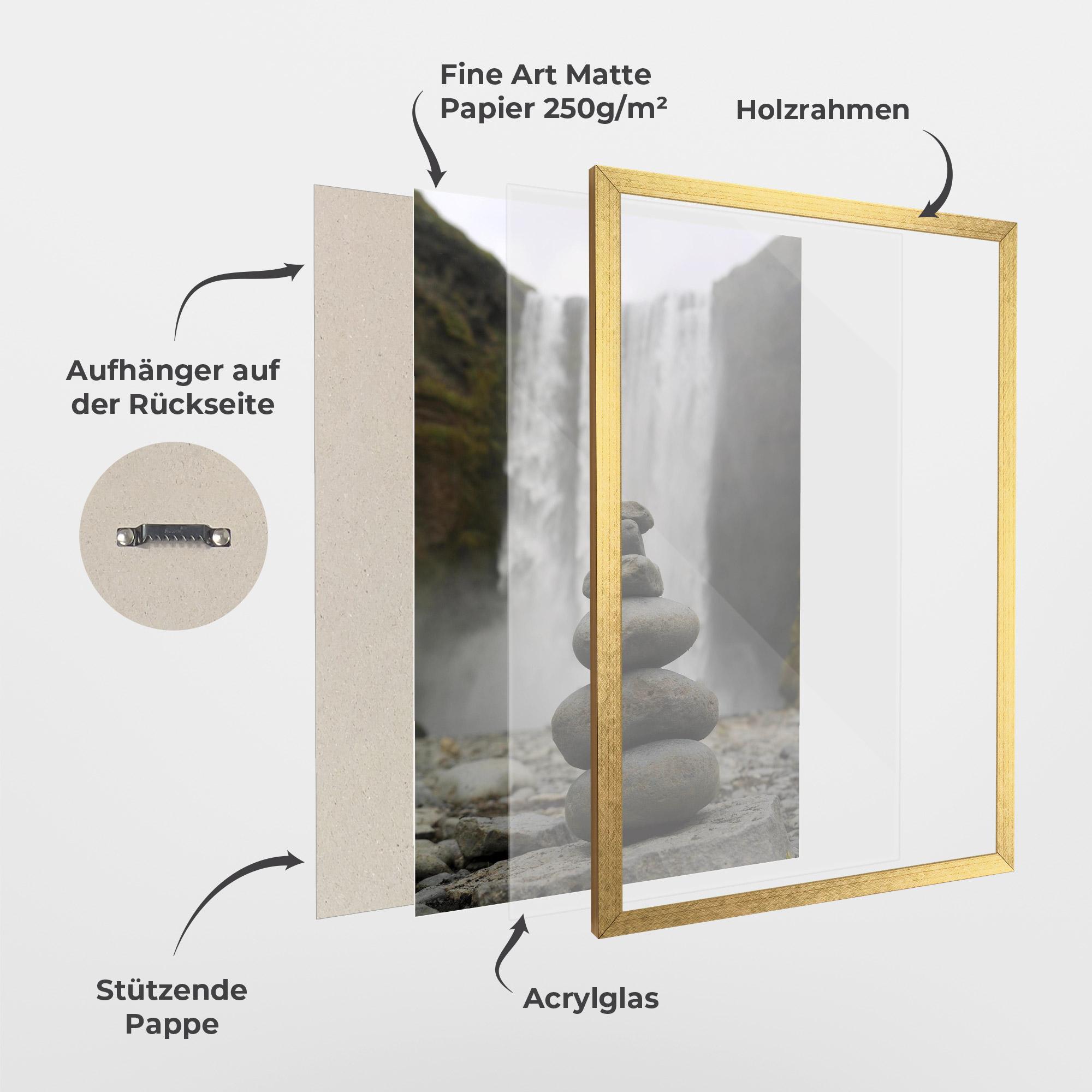 Gerahmte Poster Balanced Rocks Waterfall mockup 1