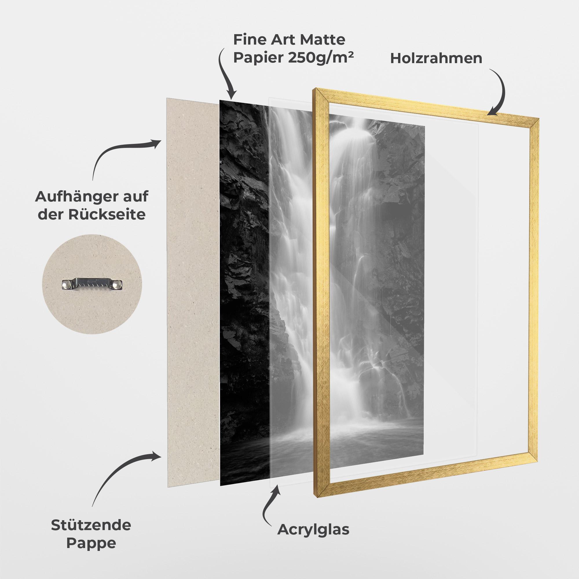 Gerahmte Poster Black Rock Waterfall View mockup 1