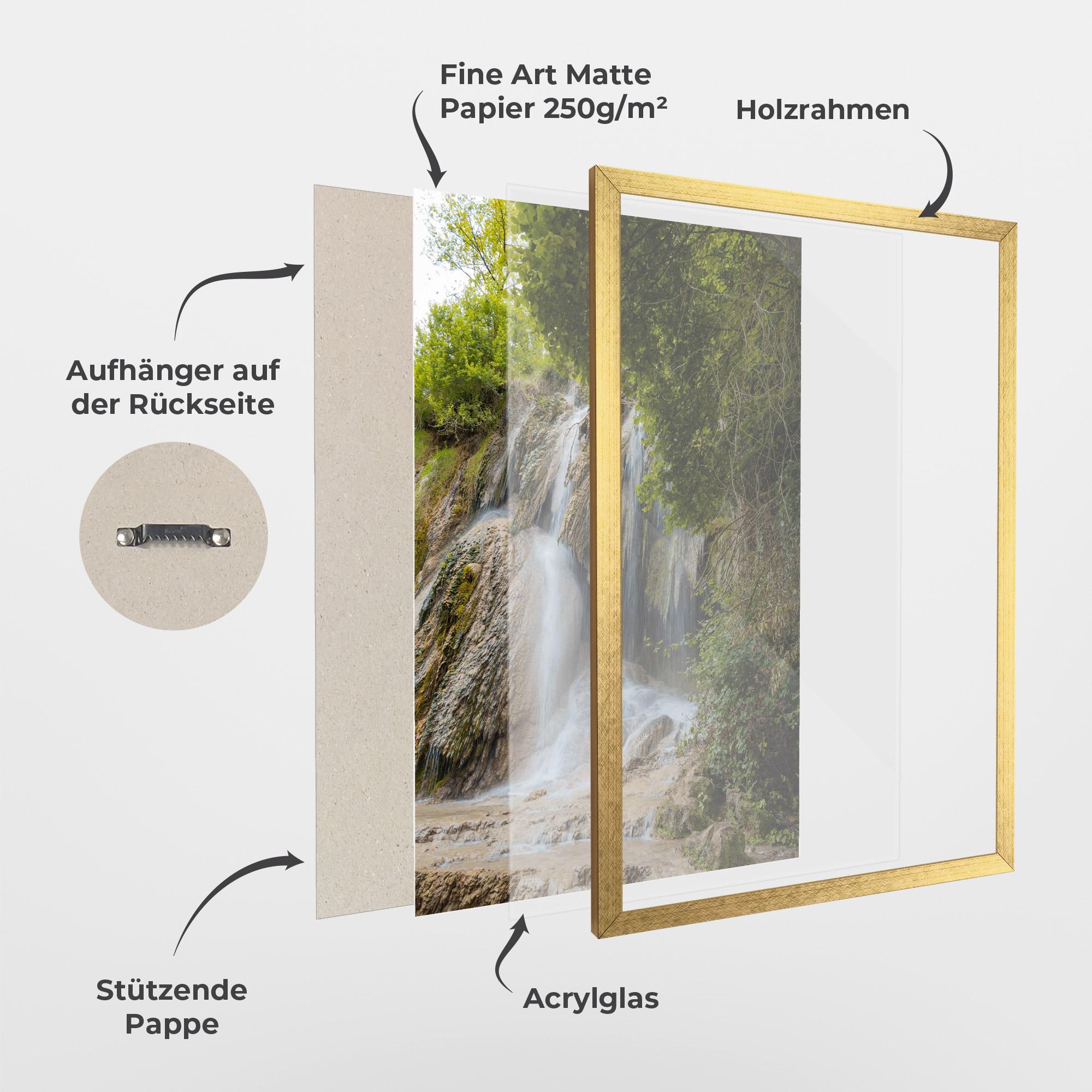 Gerahmte Poster Forest Waterfall View mockup 1