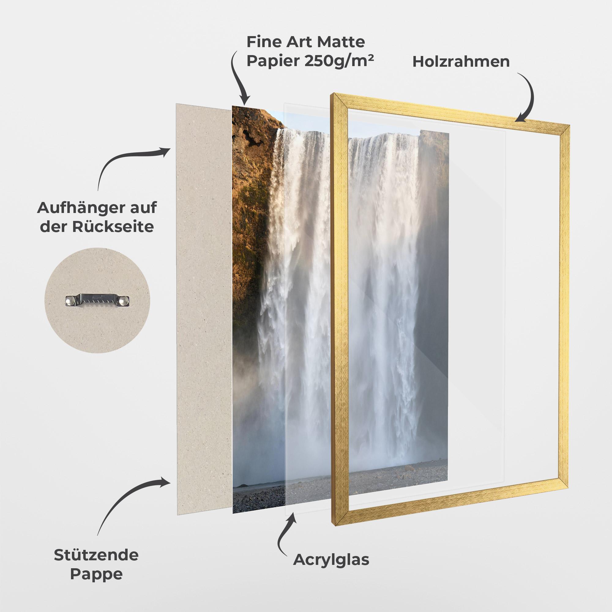 Gerahmte Poster Small Man Waterfall mockup 1