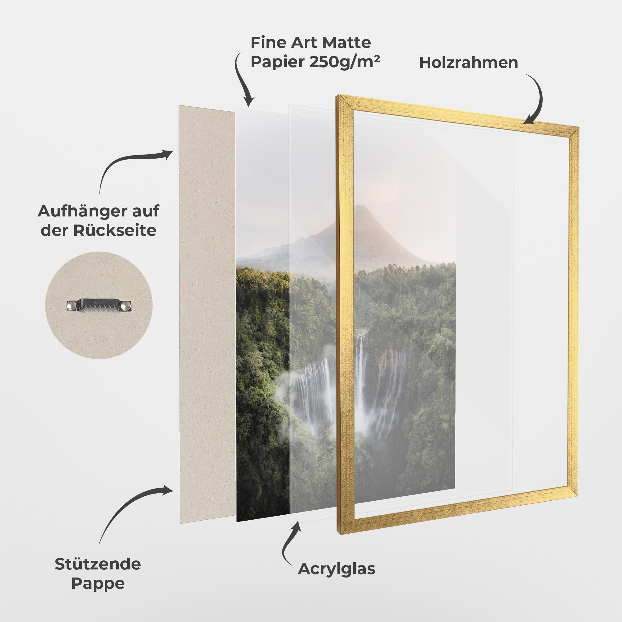 Gerahmte Poster Vulcano Waterfall mockup 1