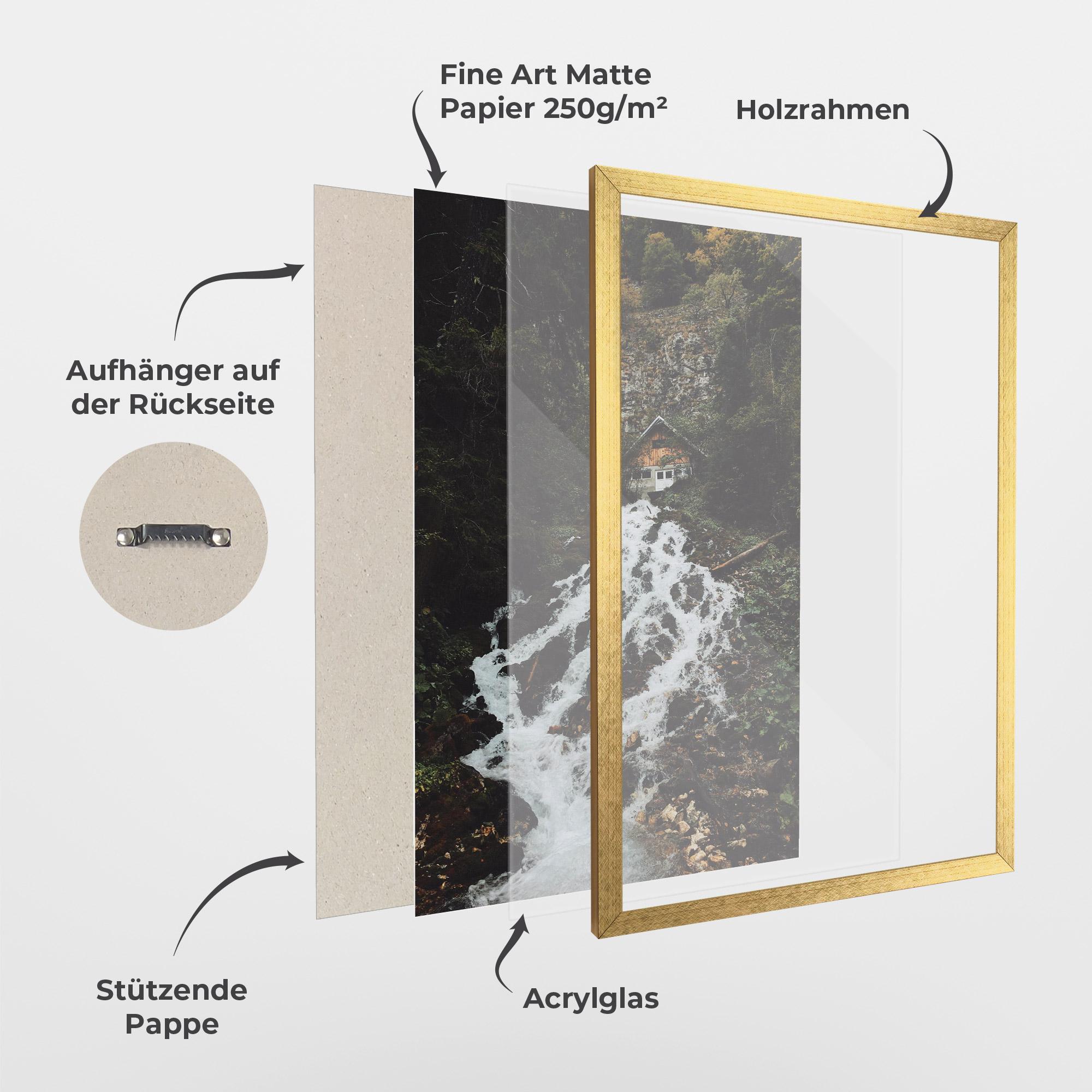 Gerahmte Poster Waterfall From Home mockup 1