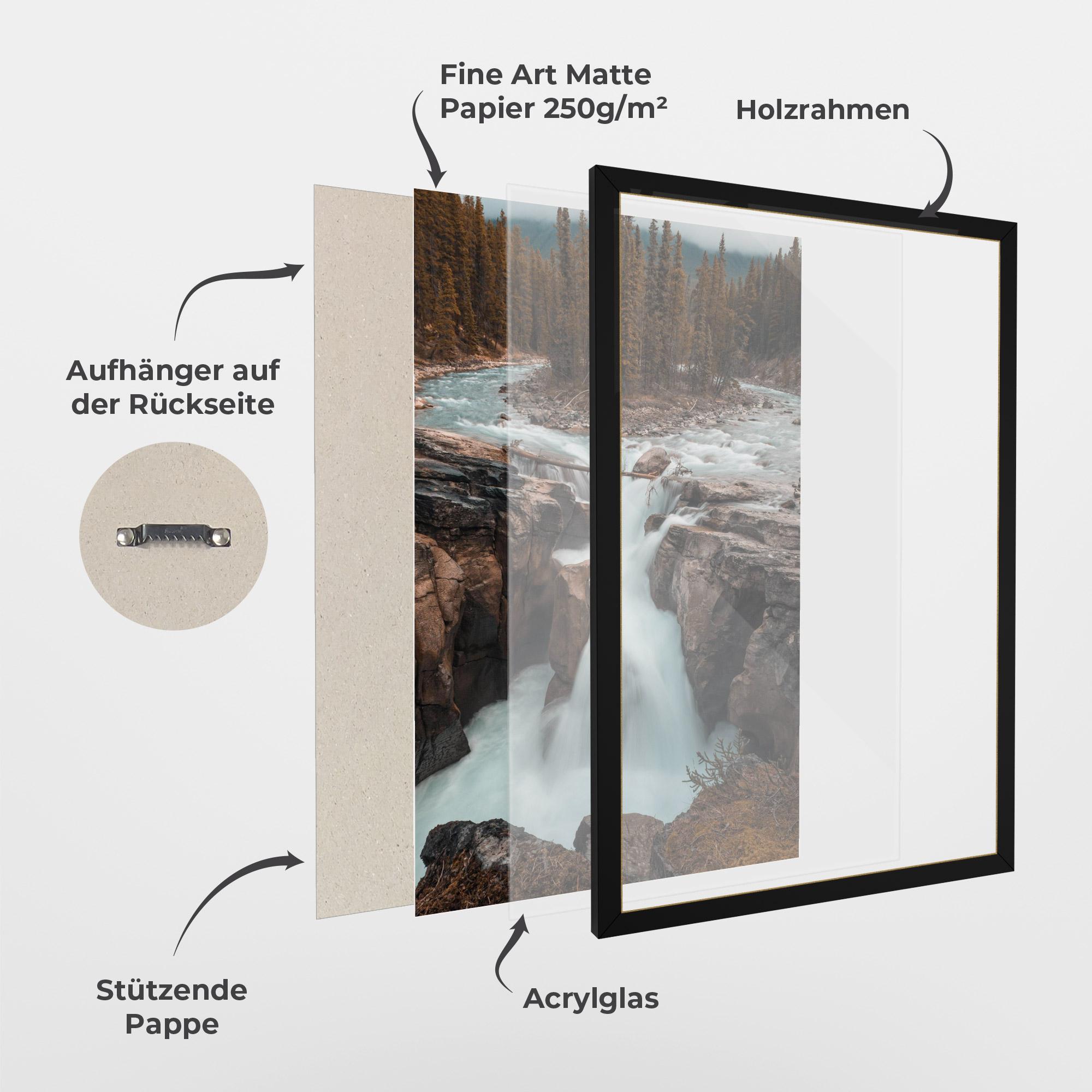 Gerahmte Poster Orange Trees Waterfall mockup 1