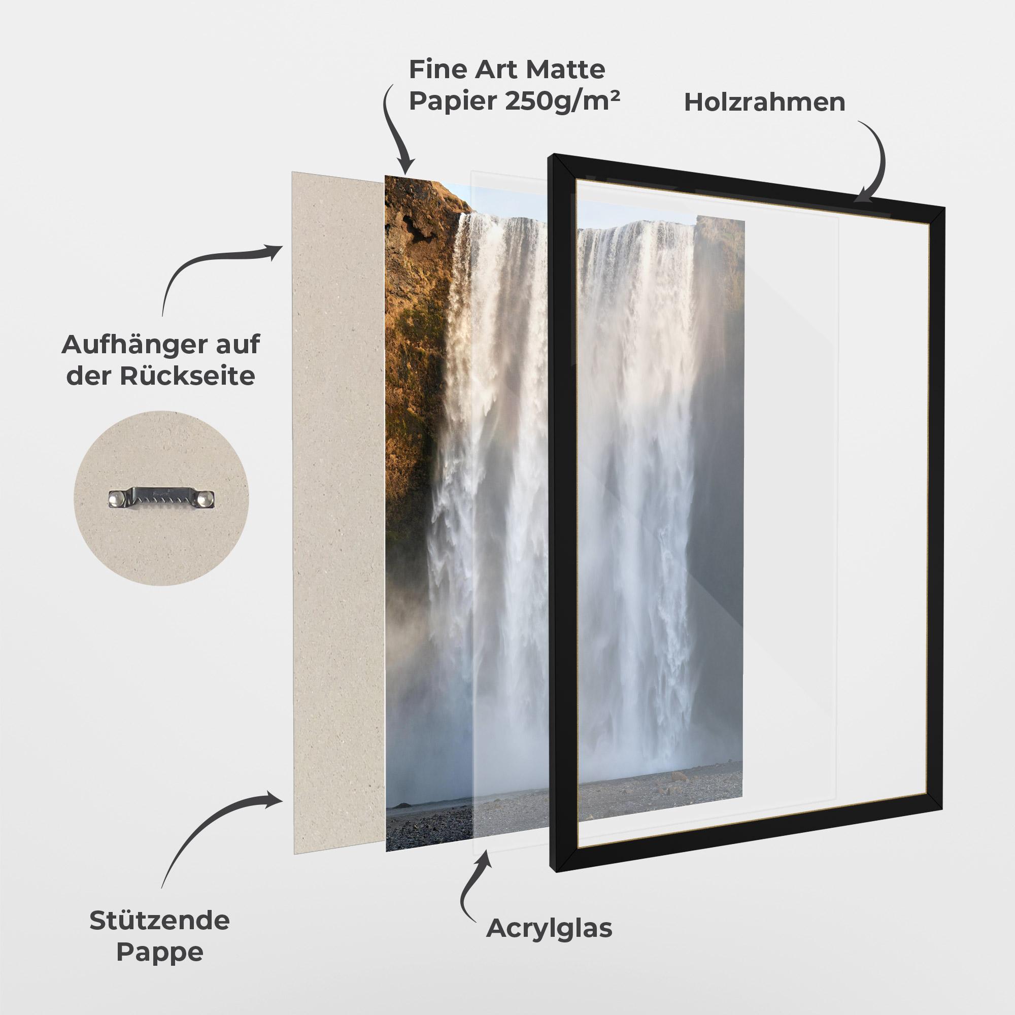 Gerahmte Poster Small Man Waterfall mockup 1