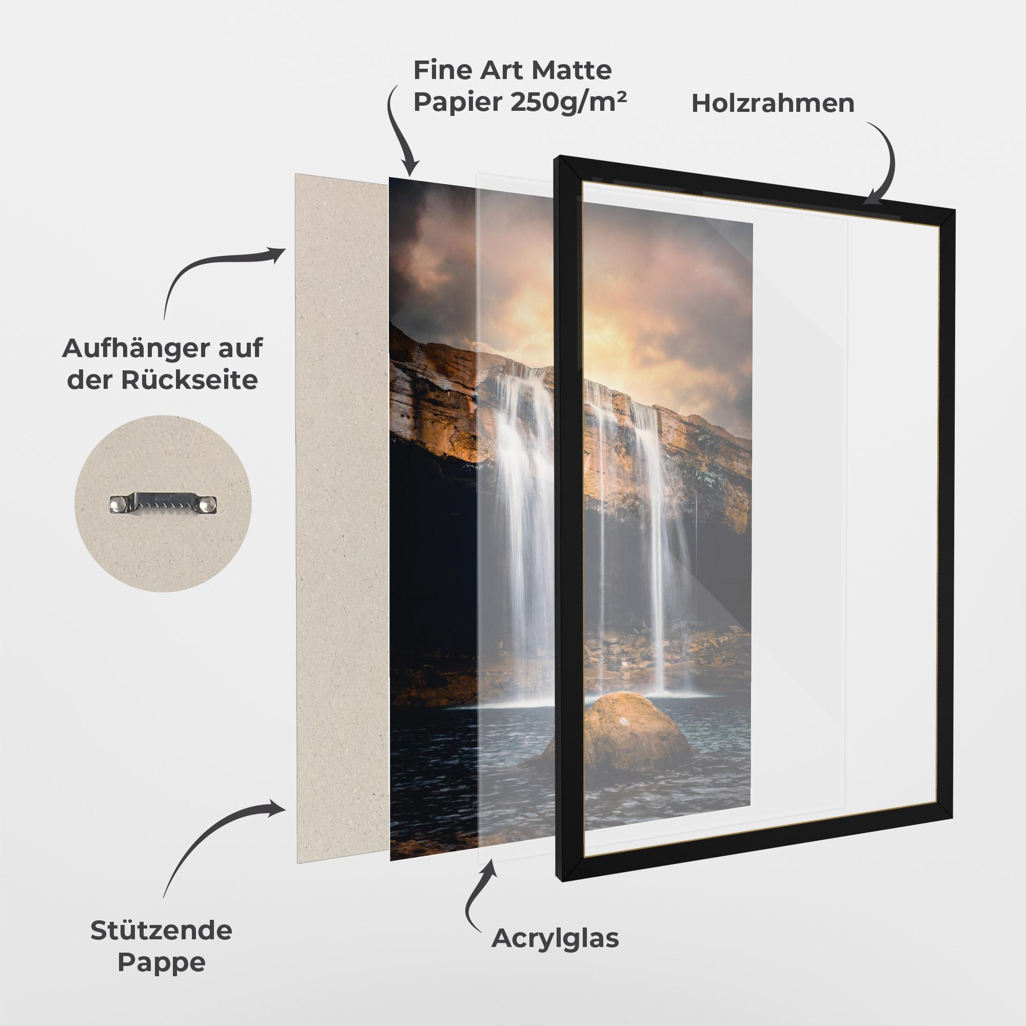 Gerahmte Poster Waterfall Place To Hide mockup 1