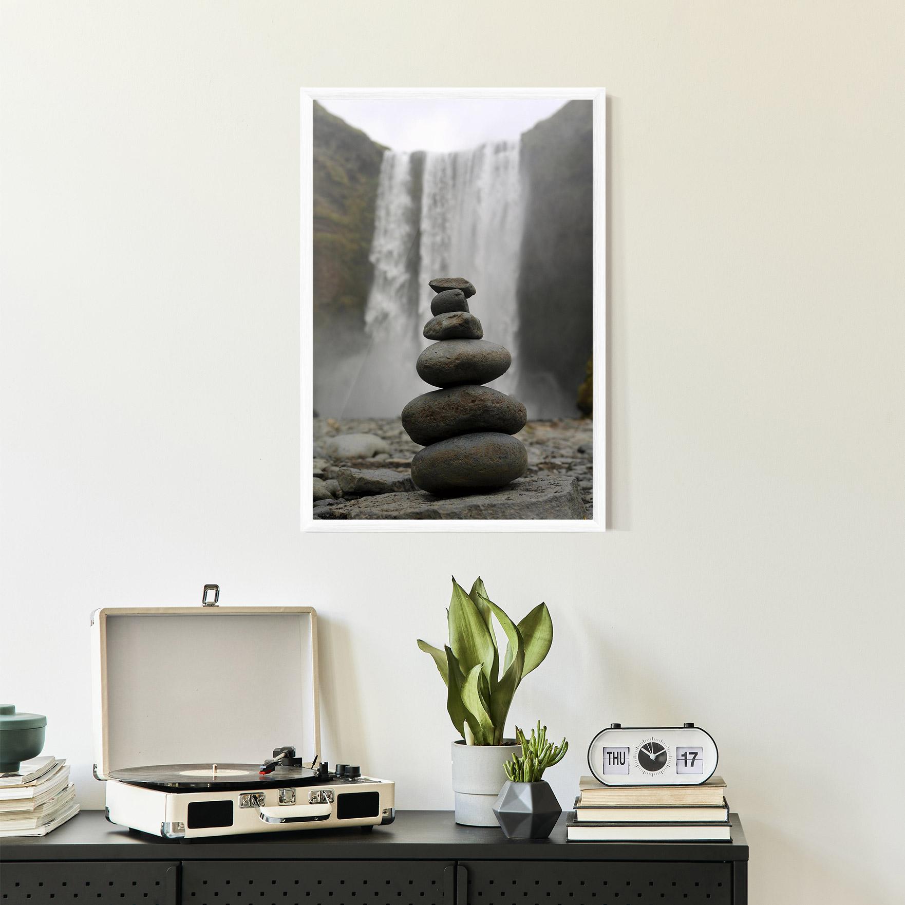 Gerahmte Poster Balanced Rocks Waterfall mockup 2