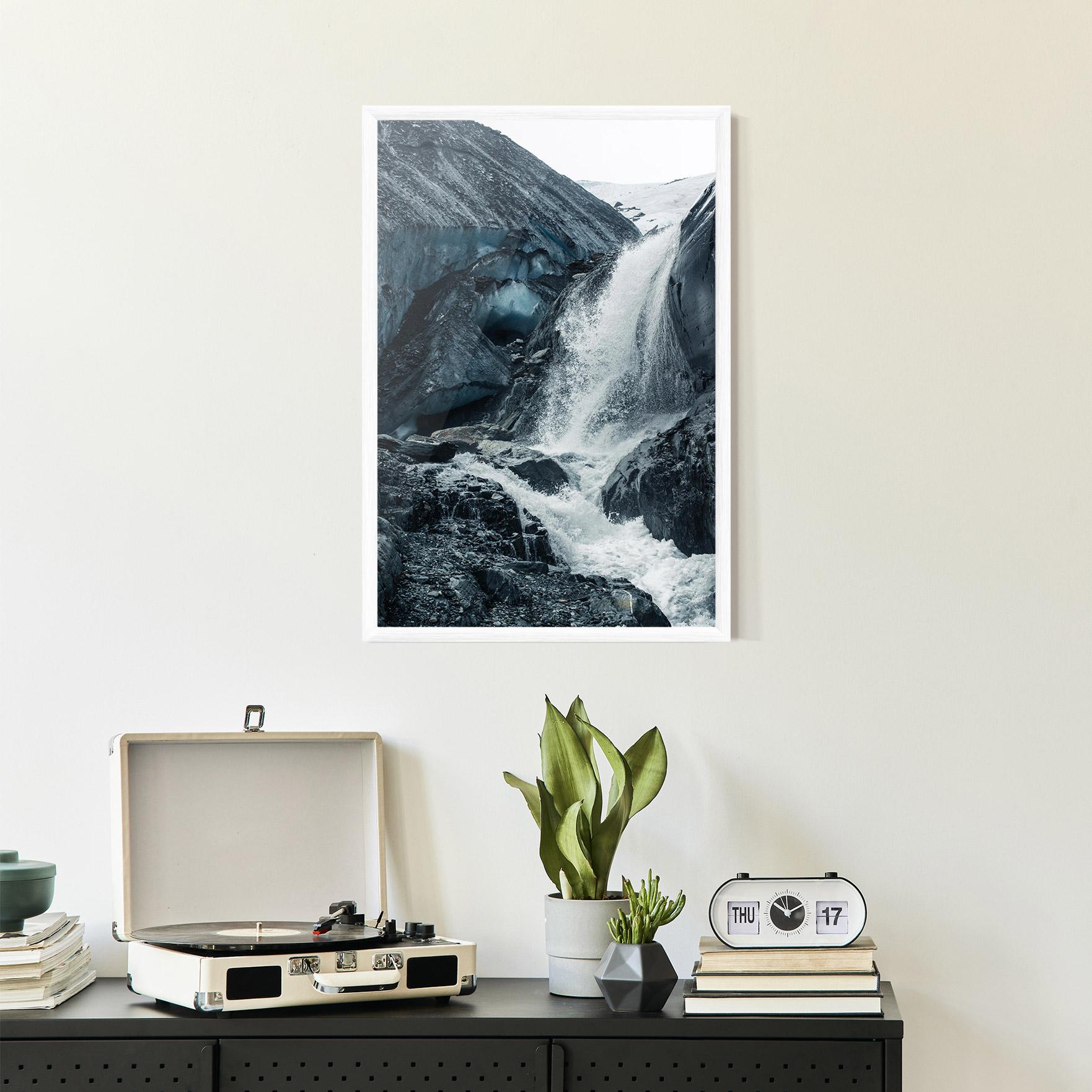 Gerahmte Poster Blue Rocks Waterfall mockup 2