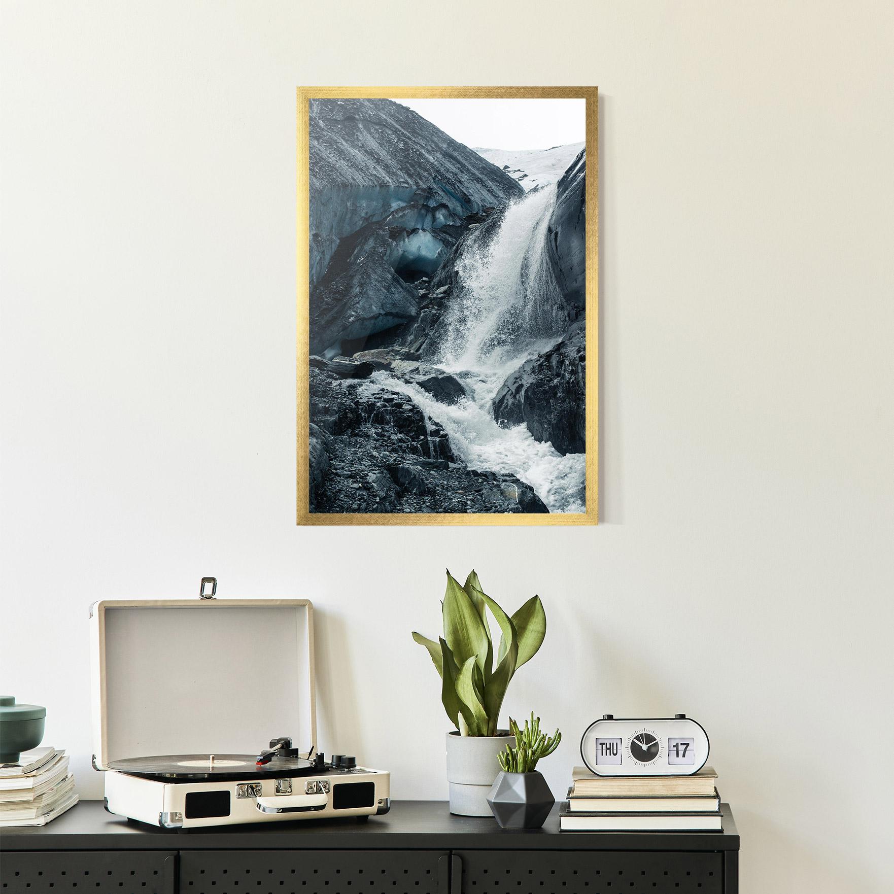 Gerahmte Poster Blue Rocks Waterfall mockup 2