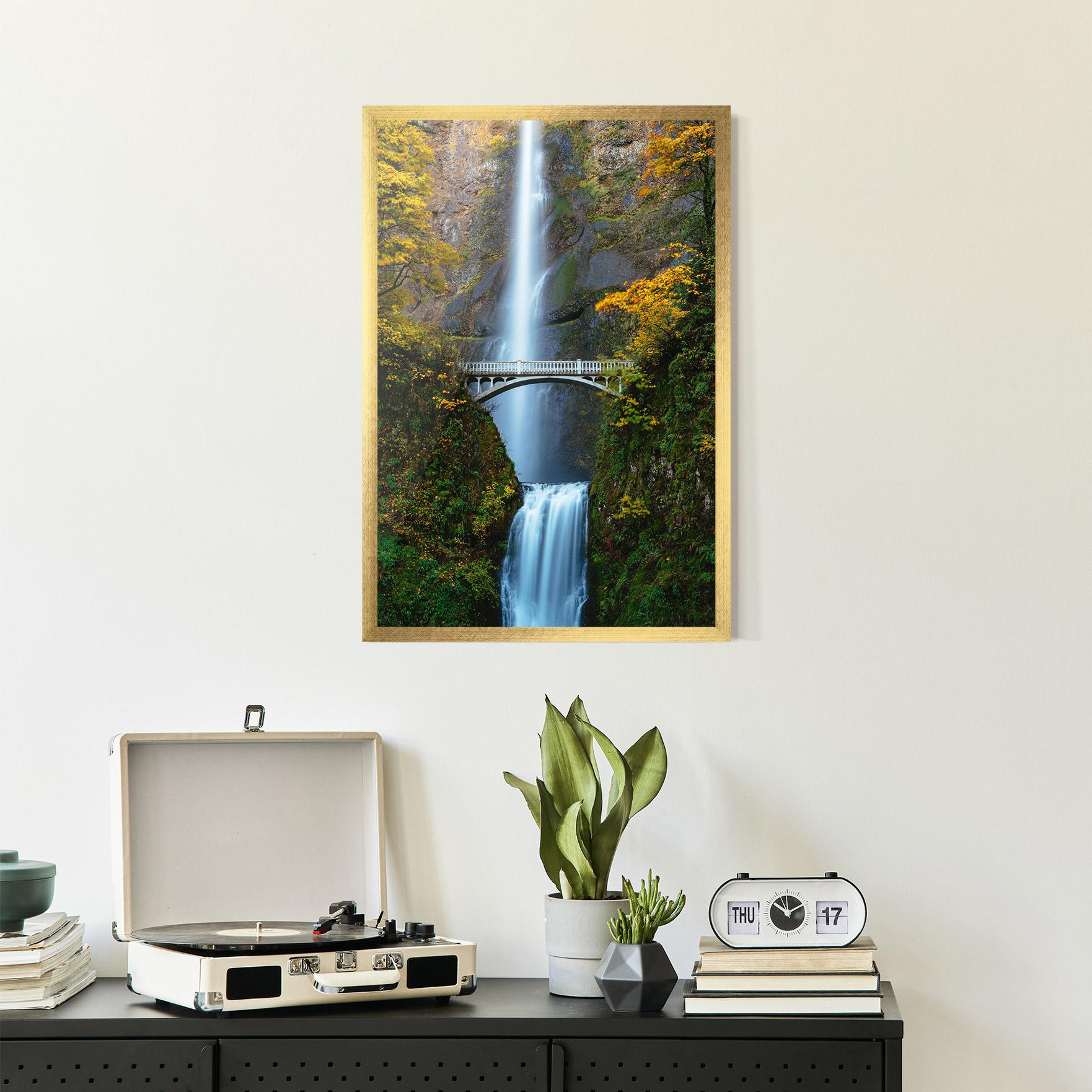 Gerahmte Poster Yellow Leaves Bridge mockup 2