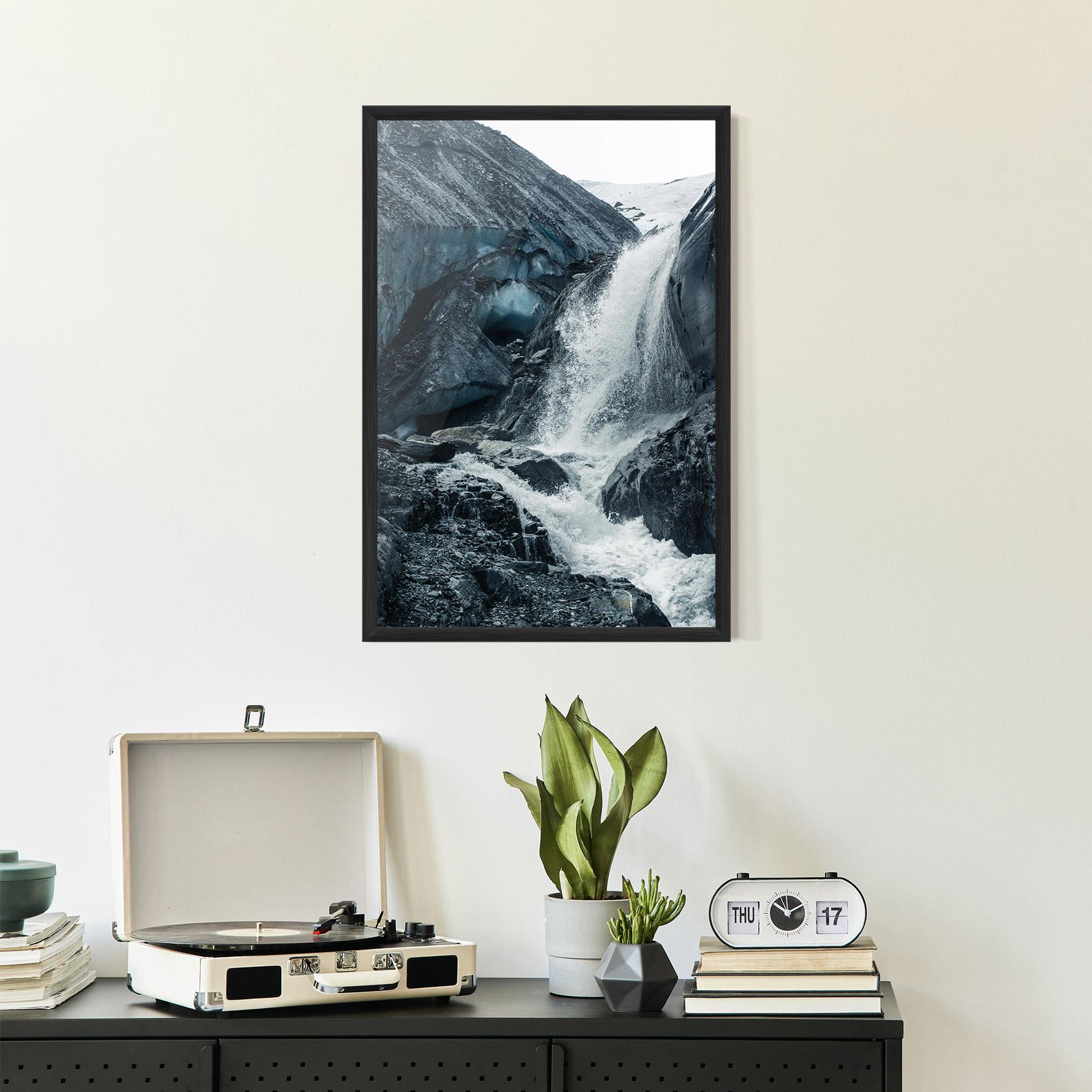 Gerahmte Poster Blue Rocks Waterfall mockup 2