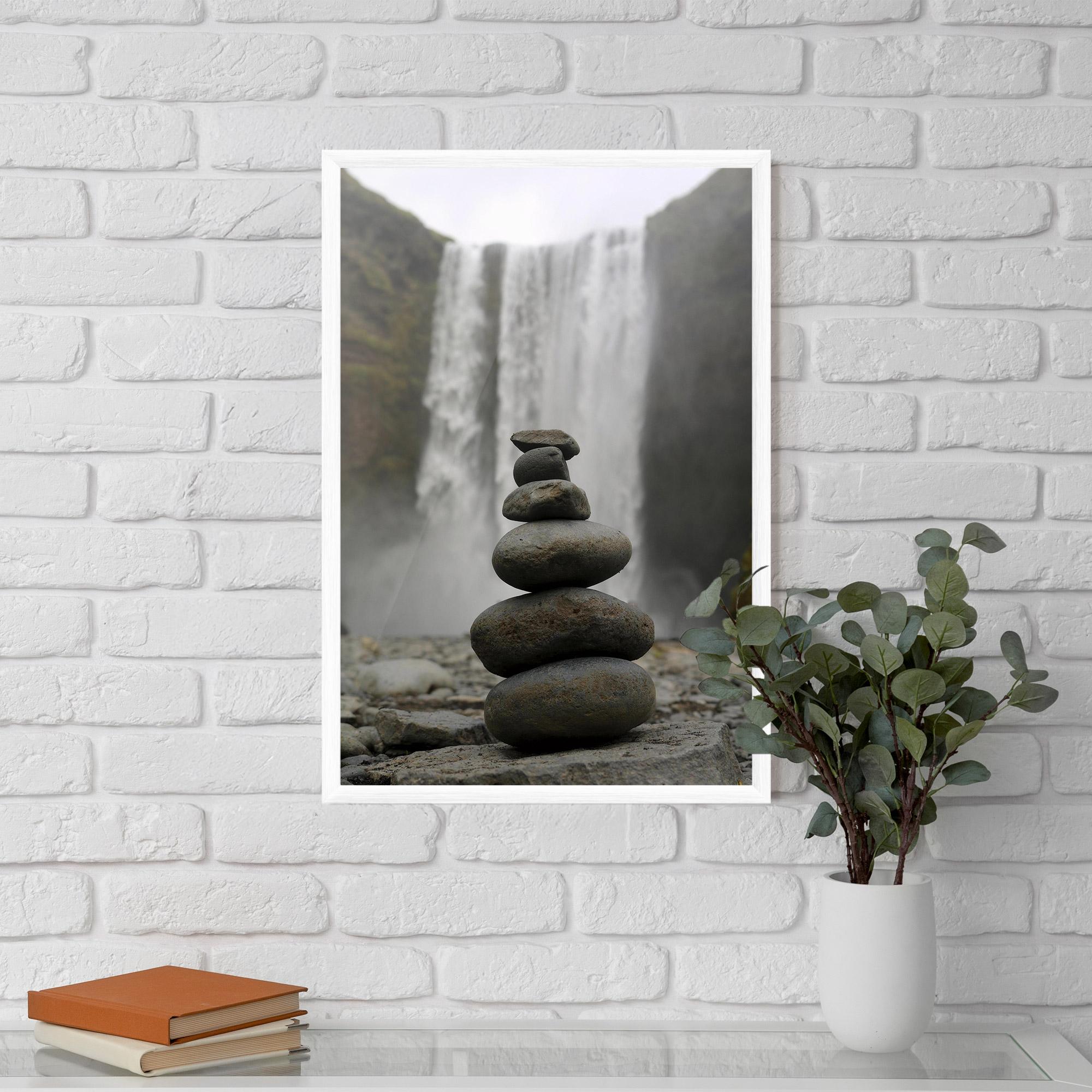 Gerahmte Poster Balanced Rocks Waterfall mockup 5