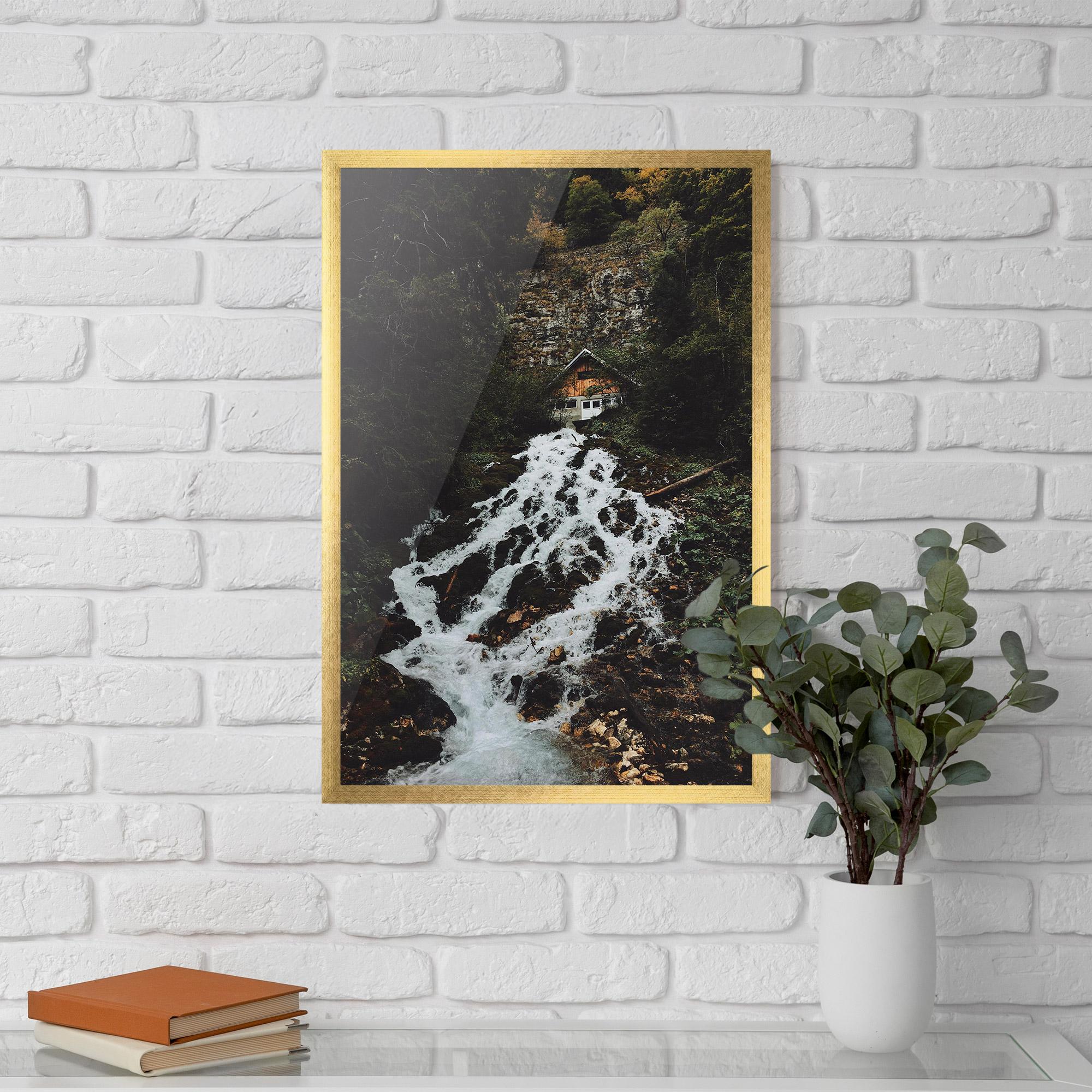 Gerahmte Poster Waterfall From Home mockup 5