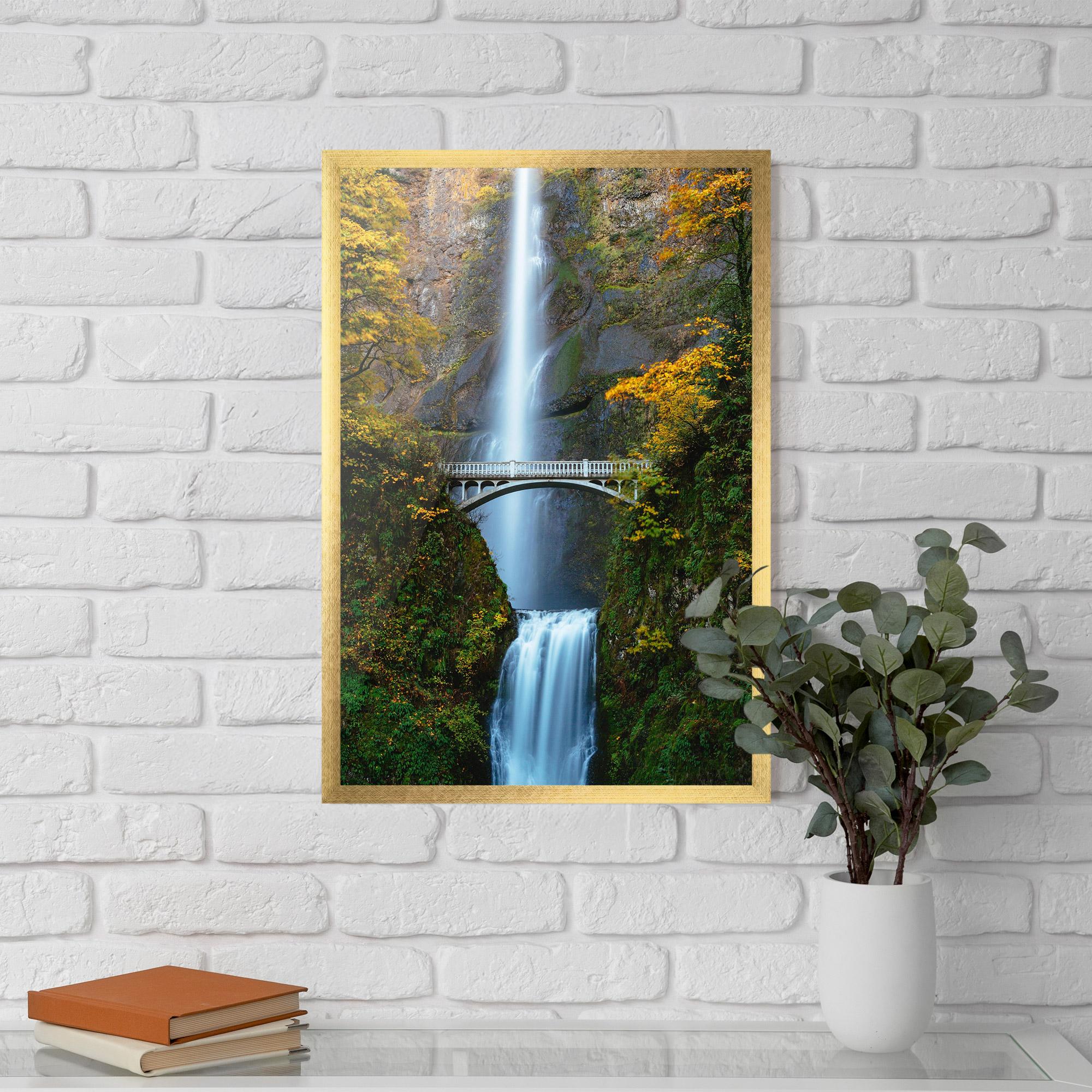 Gerahmte Poster Yellow Leaves Bridge mockup 5