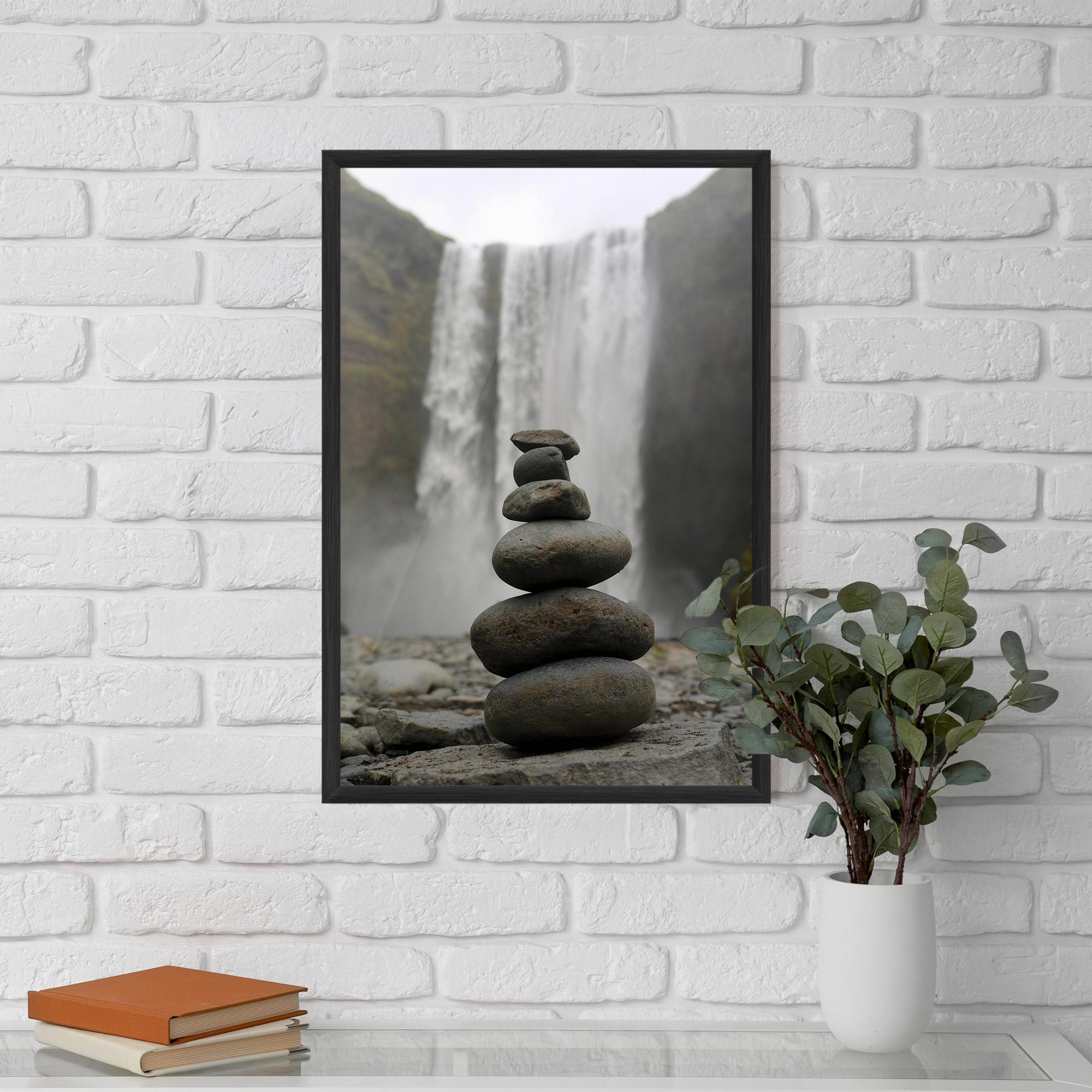 Gerahmte Poster Balanced Rocks Waterfall mockup 5