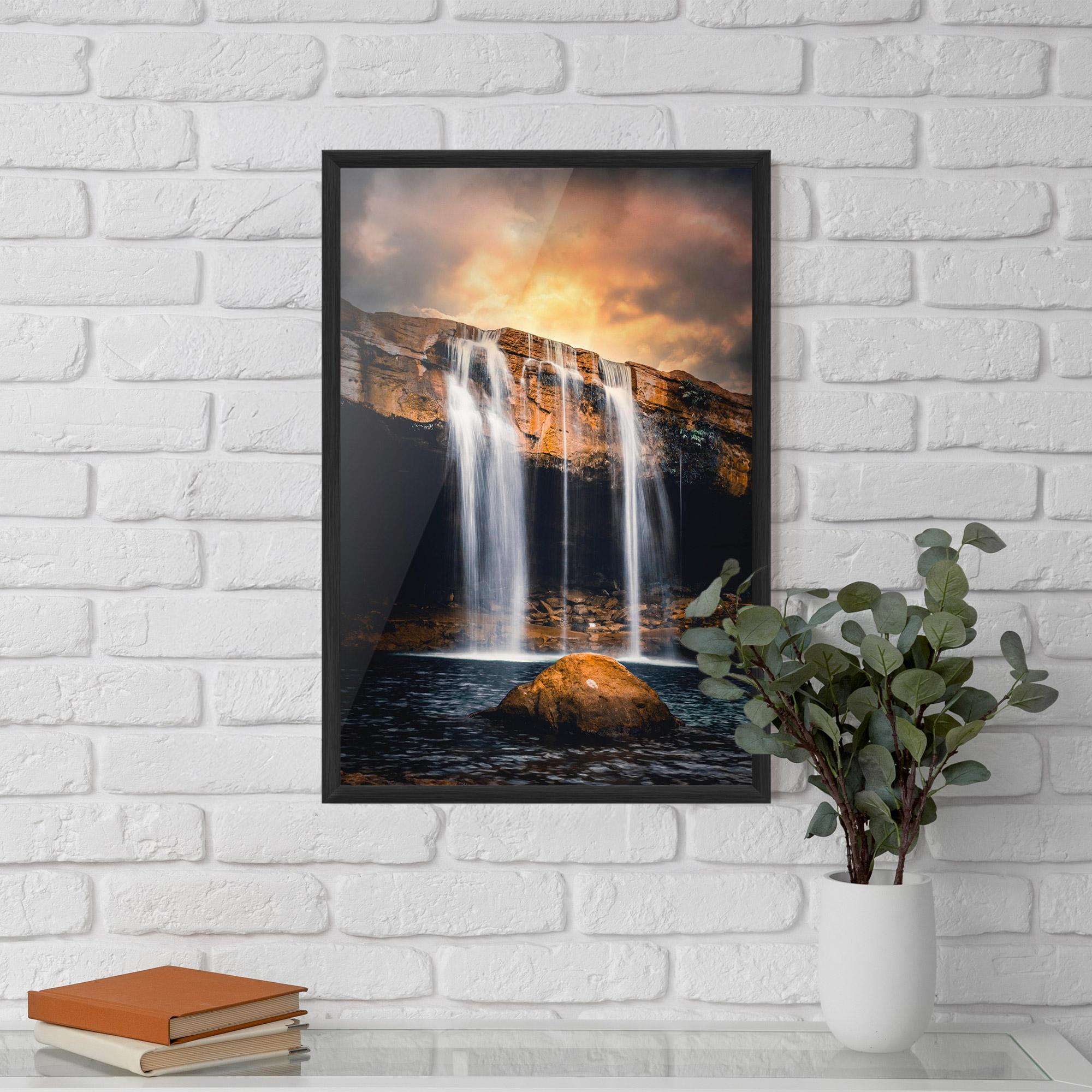 Gerahmte Poster Waterfall Place To Hide mockup 5