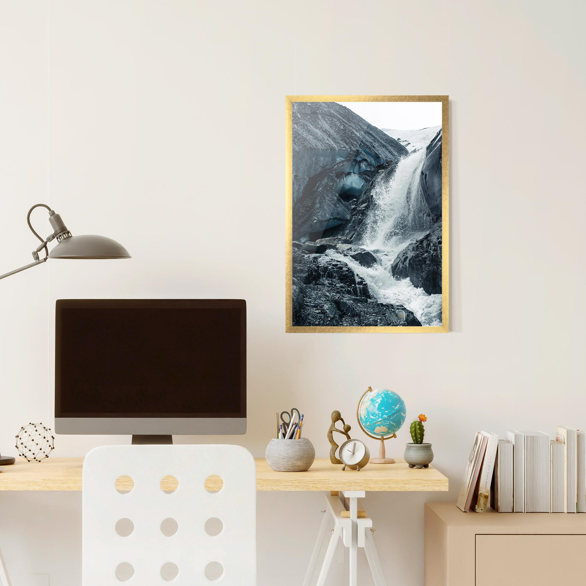Gerahmte Poster Blue Rocks Waterfall mockup 6