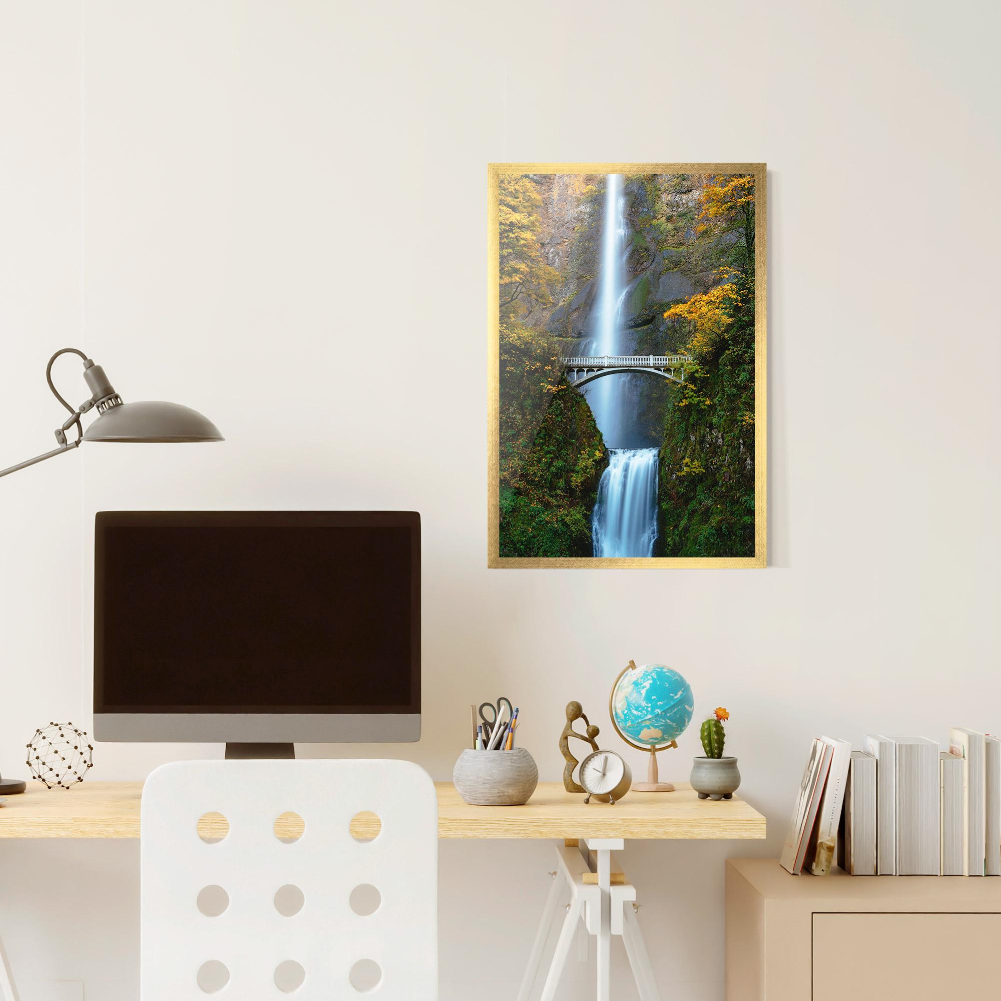 Gerahmte Poster Yellow Leaves Bridge mockup 6