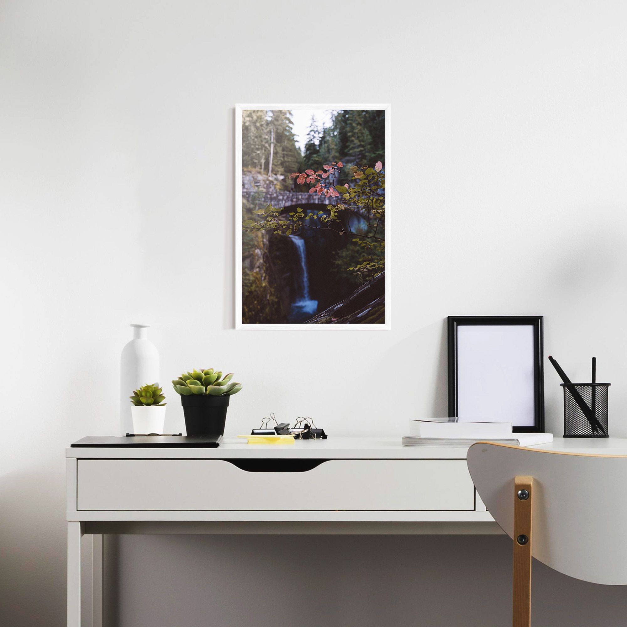 Waterfall Bringe Red Leaves mockup 7