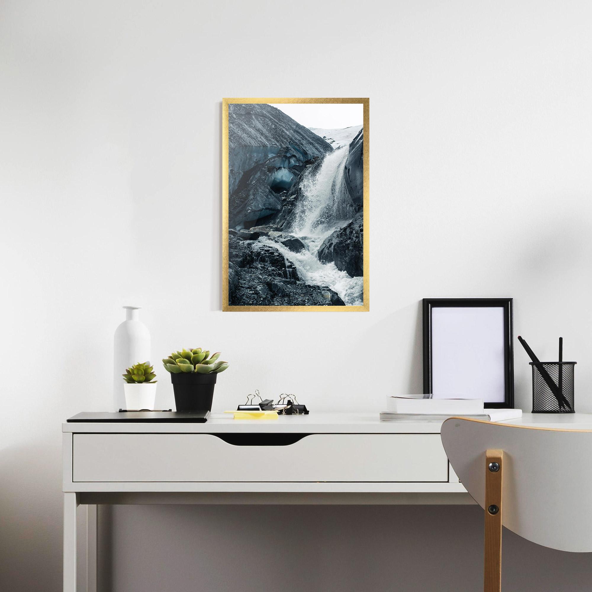 Gerahmte Poster Blue Rocks Waterfall mockup 7