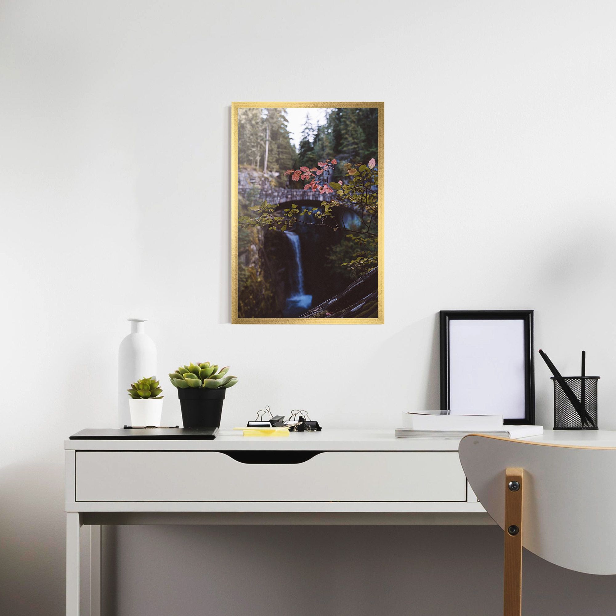 Waterfall Bringe Red Leaves mockup 7