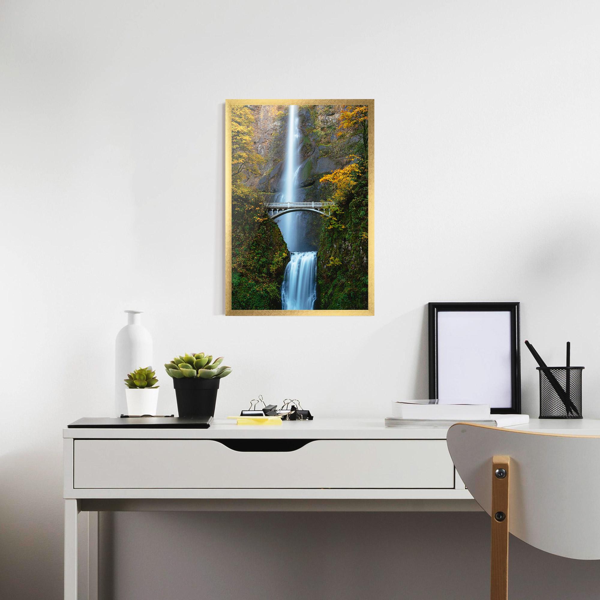 Gerahmte Poster Yellow Leaves Bridge mockup 7