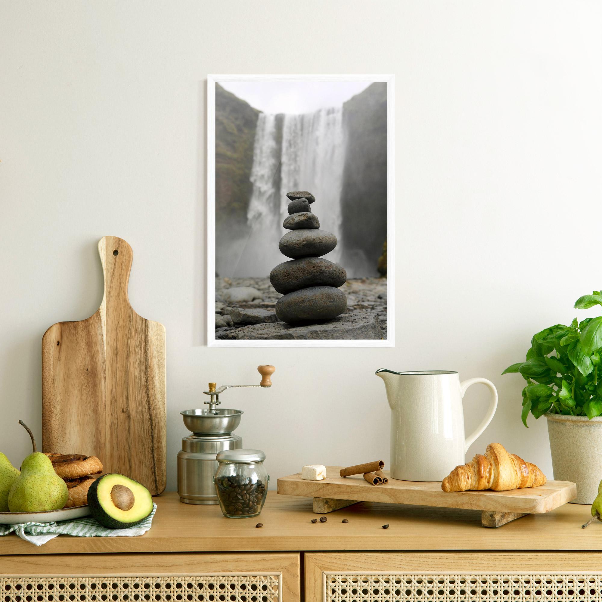 Gerahmte Poster Balanced Rocks Waterfall mockup 8