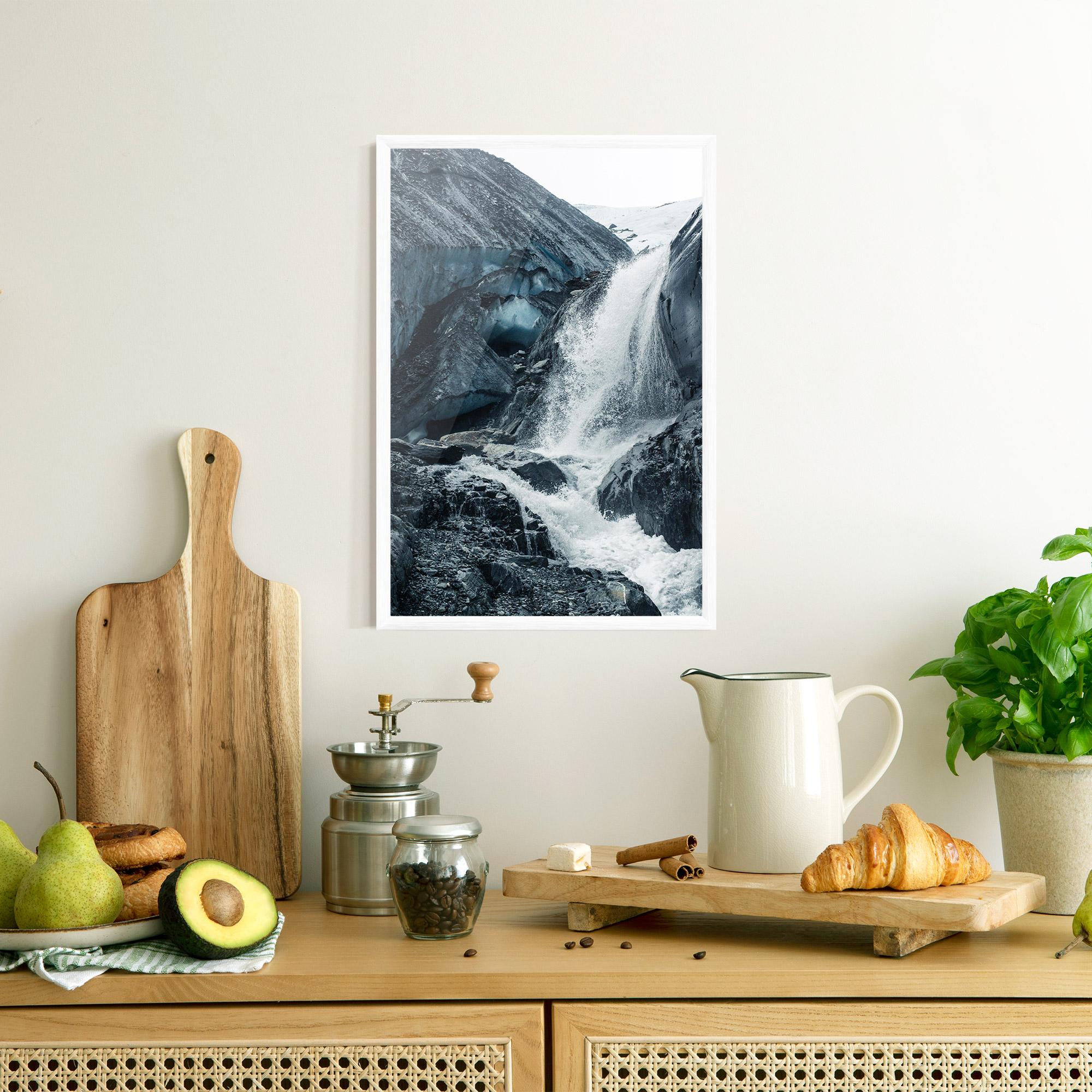 Gerahmte Poster Blue Rocks Waterfall mockup 8
