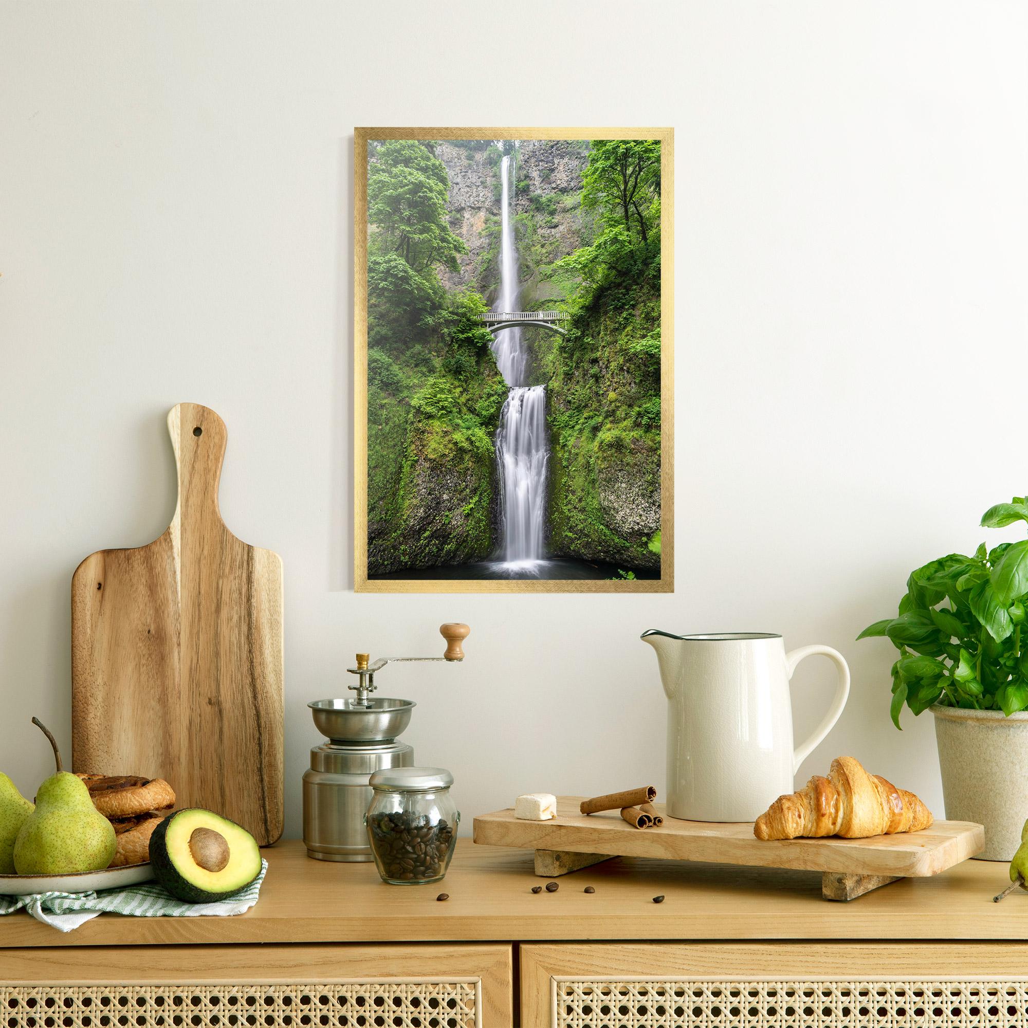 Gerahmte Poster Green Leaves Bridge View mockup 8