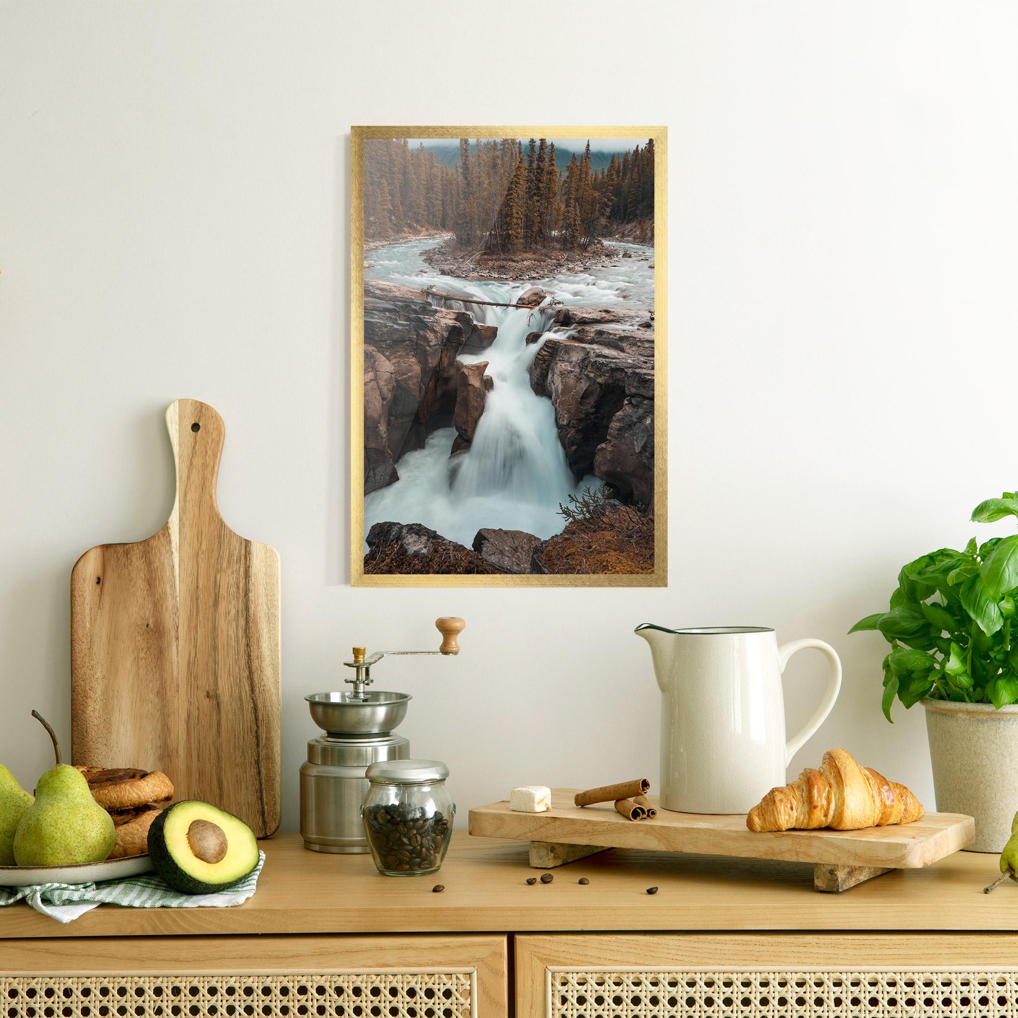 Gerahmte Poster Orange Trees Waterfall mockup 8