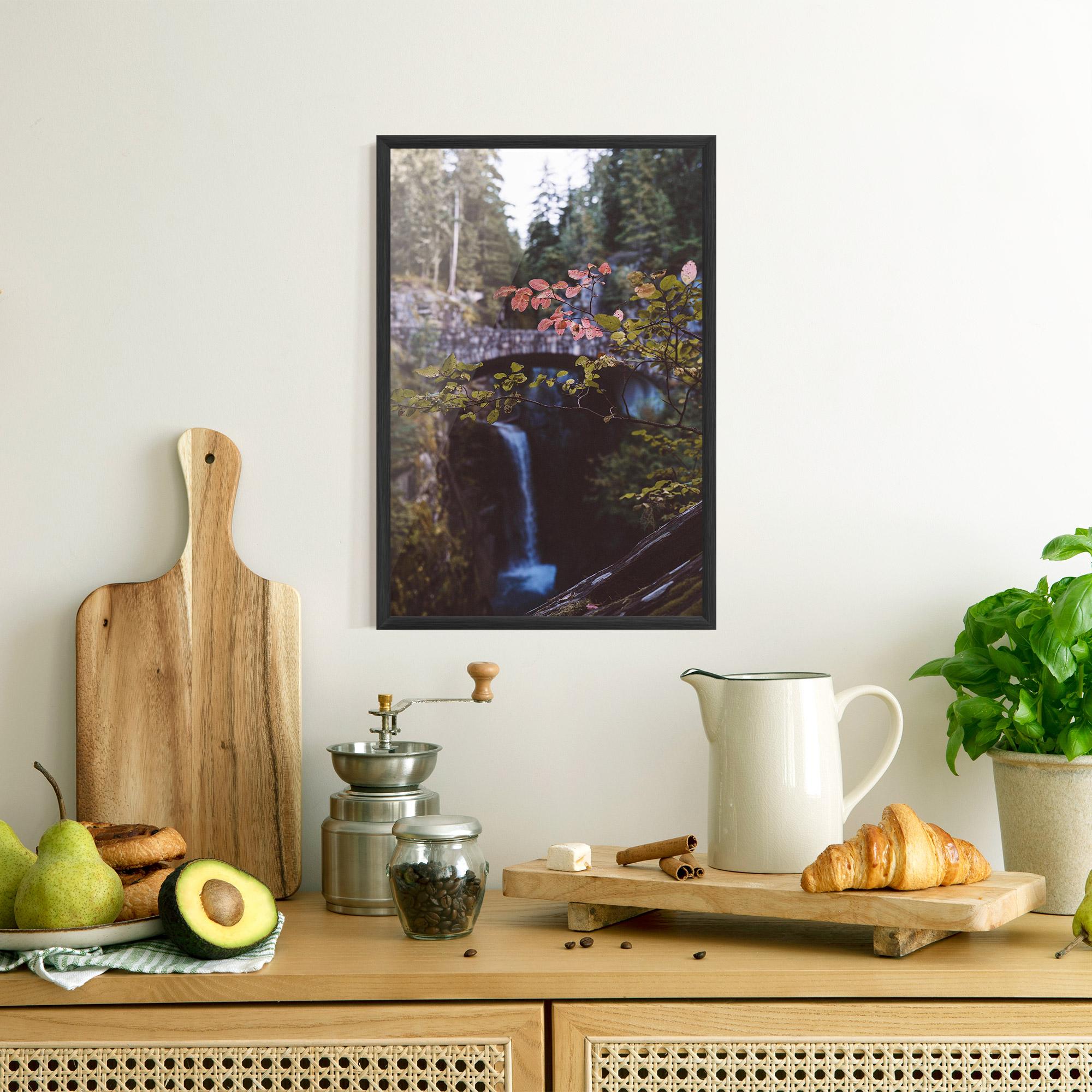 Gerahmte Poster Waterfall Bringe Red Leaves mockup 8