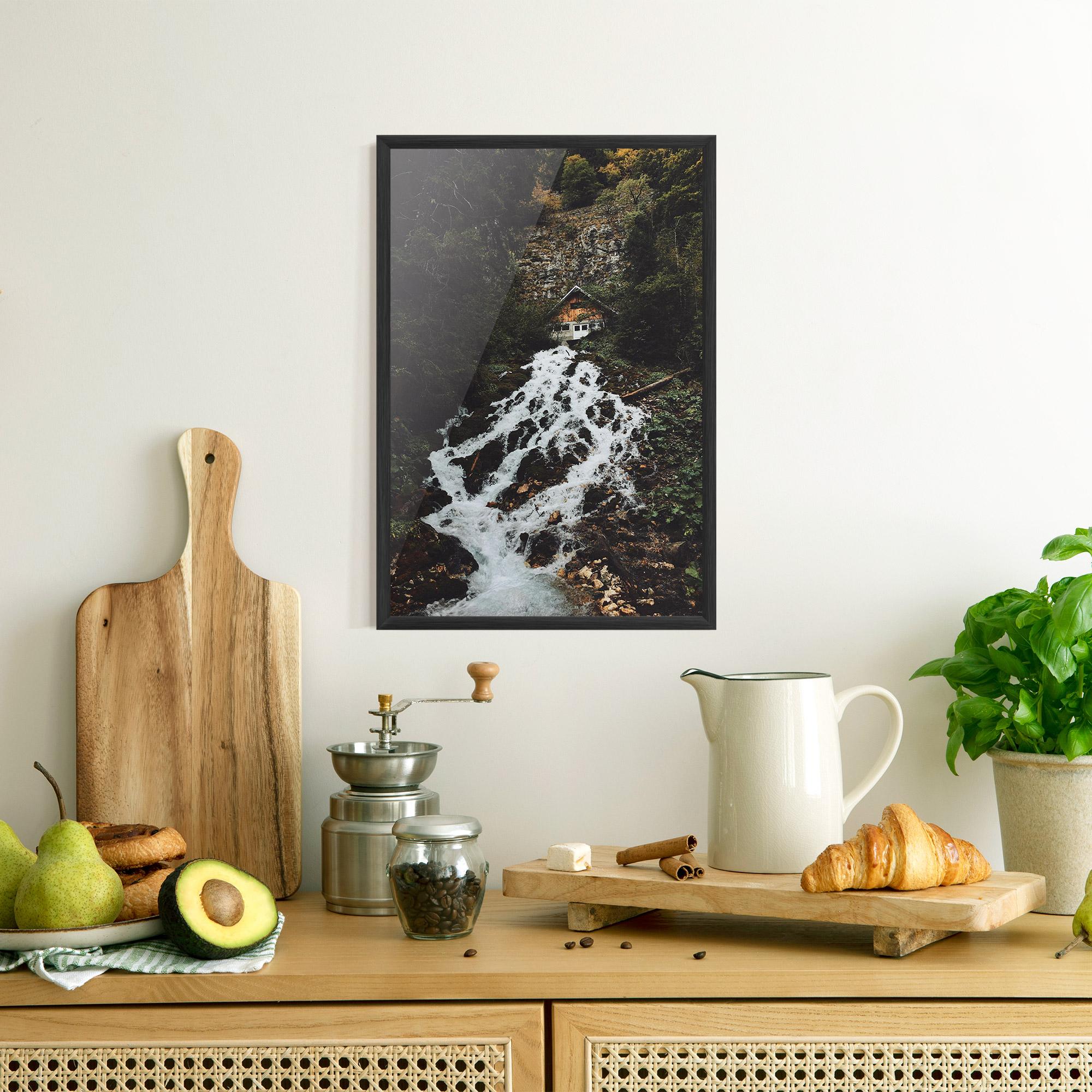 Gerahmte Poster Waterfall From Home mockup 8