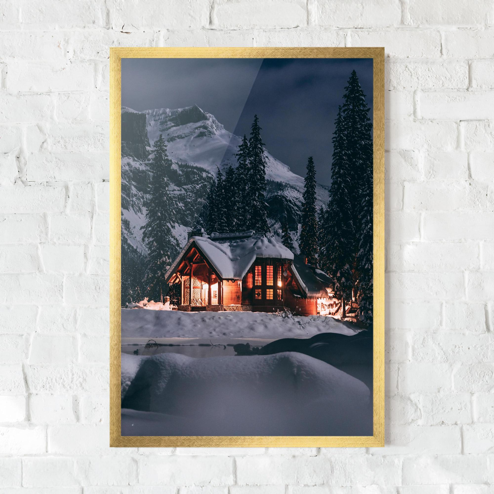 Gerahmte Poster Winter House mockup 0