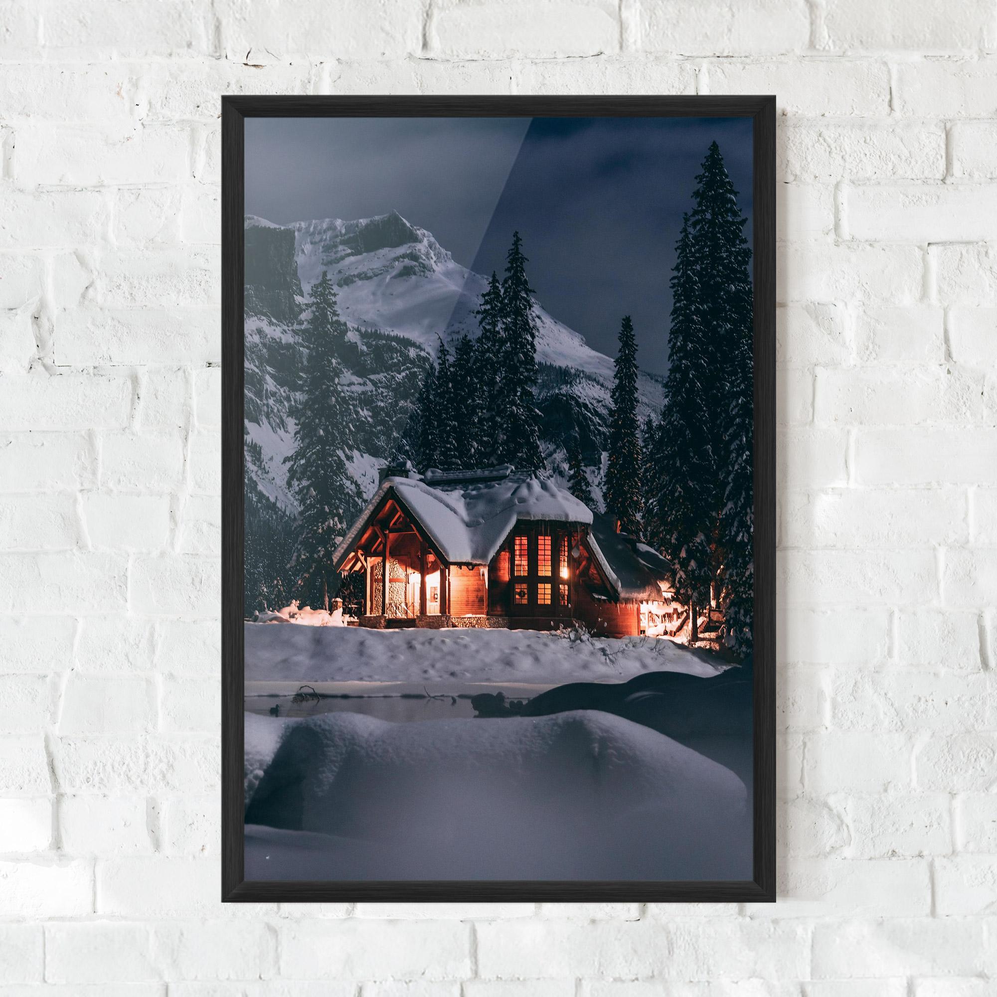 Gerahmte Poster Winter House mockup 0