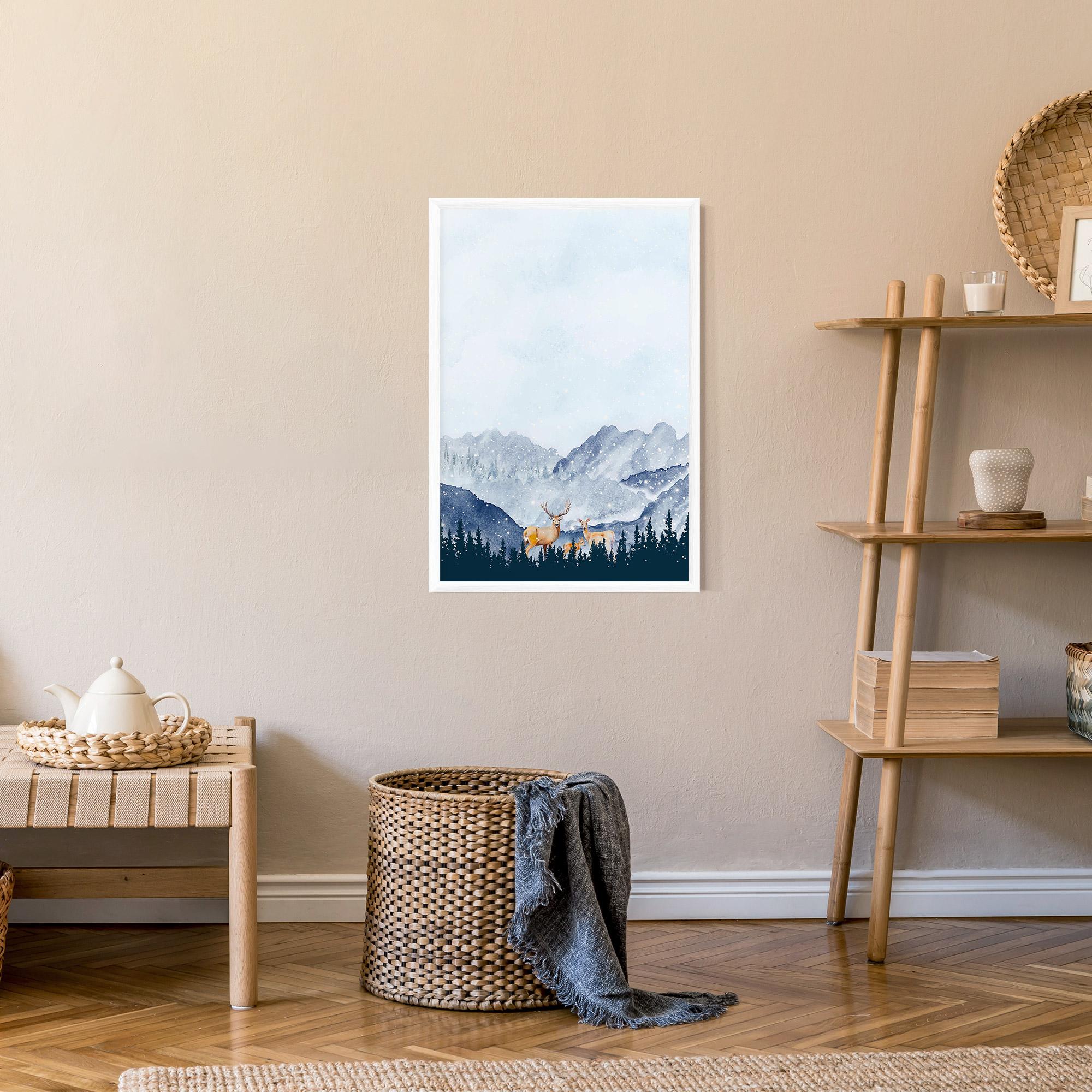 Gerahmte Poster Winter Deers mockup 9