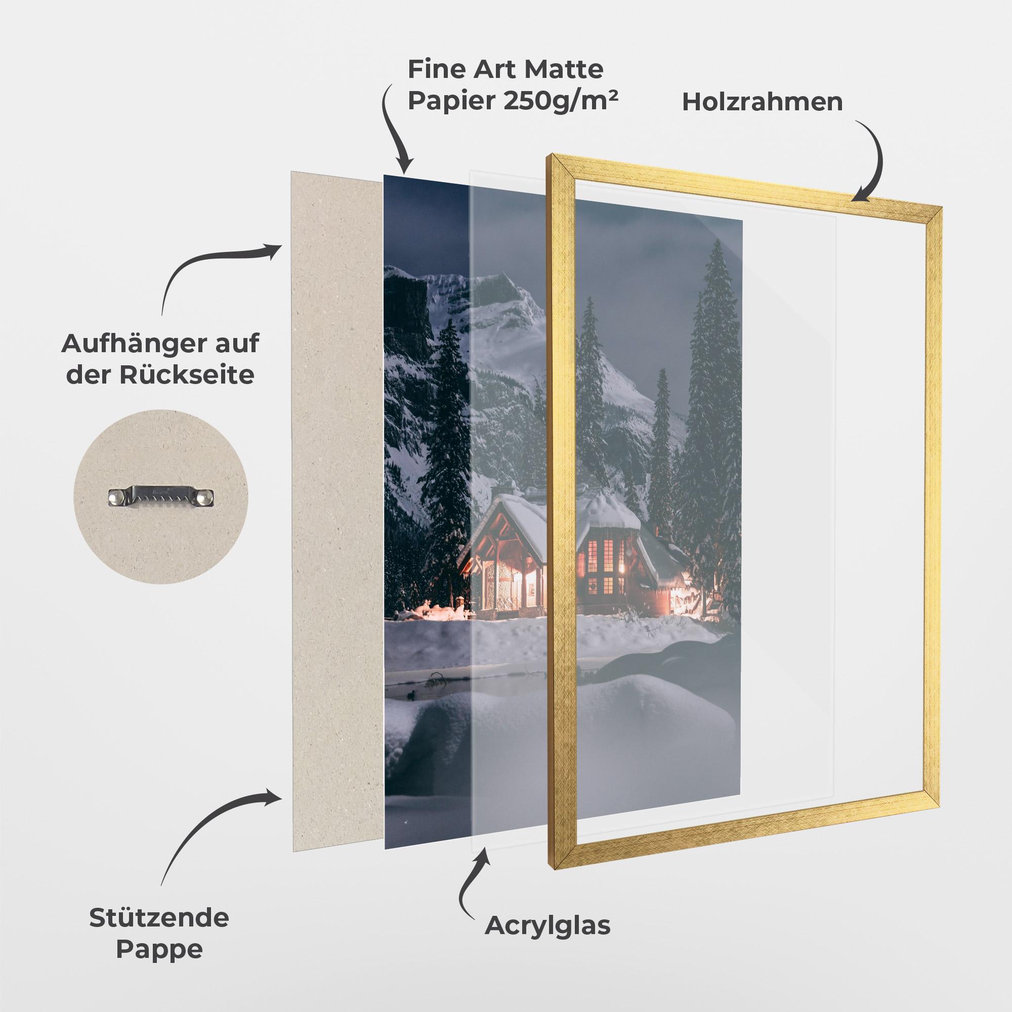 Gerahmte Poster Winter House mockup 1