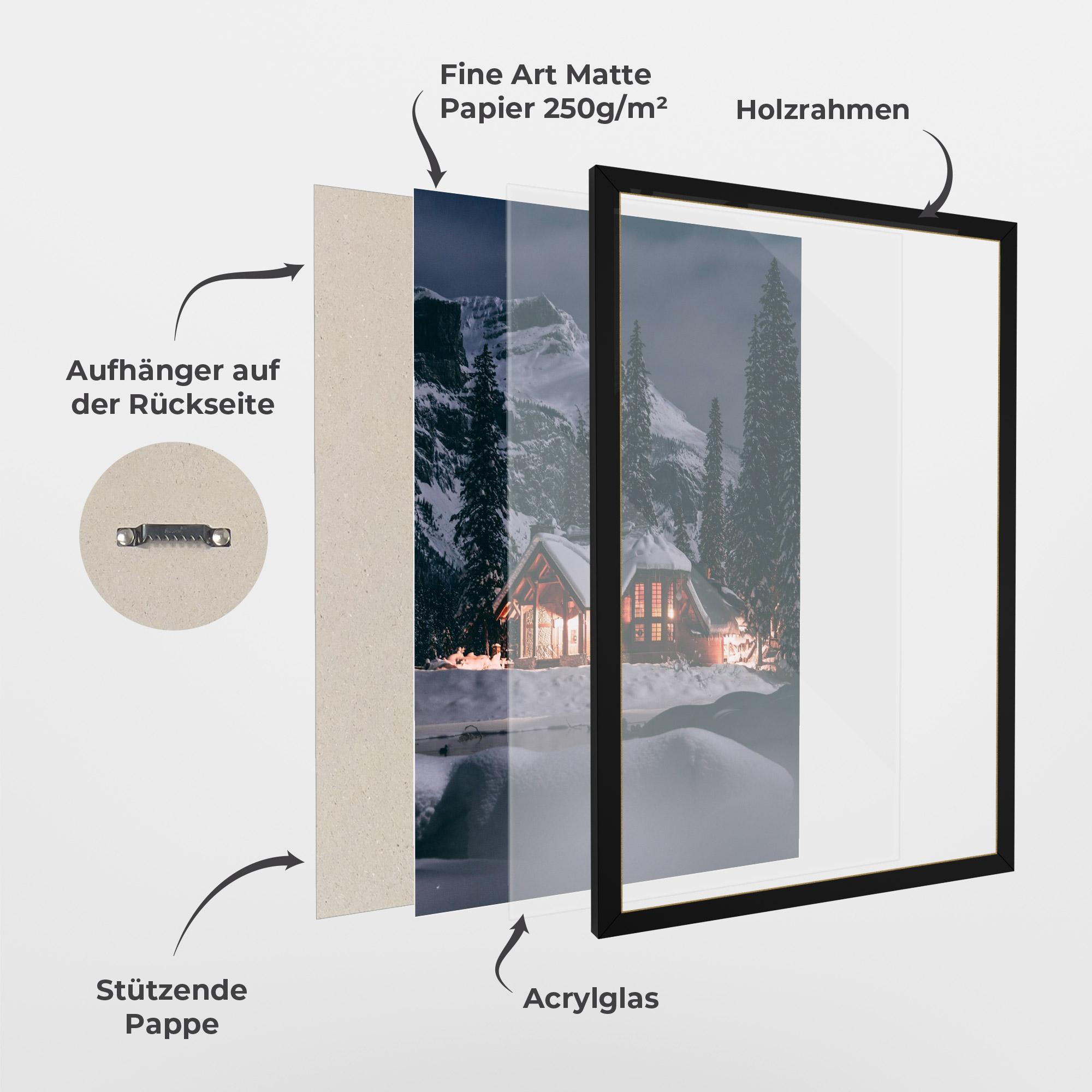 Gerahmte Poster Winter House mockup 1