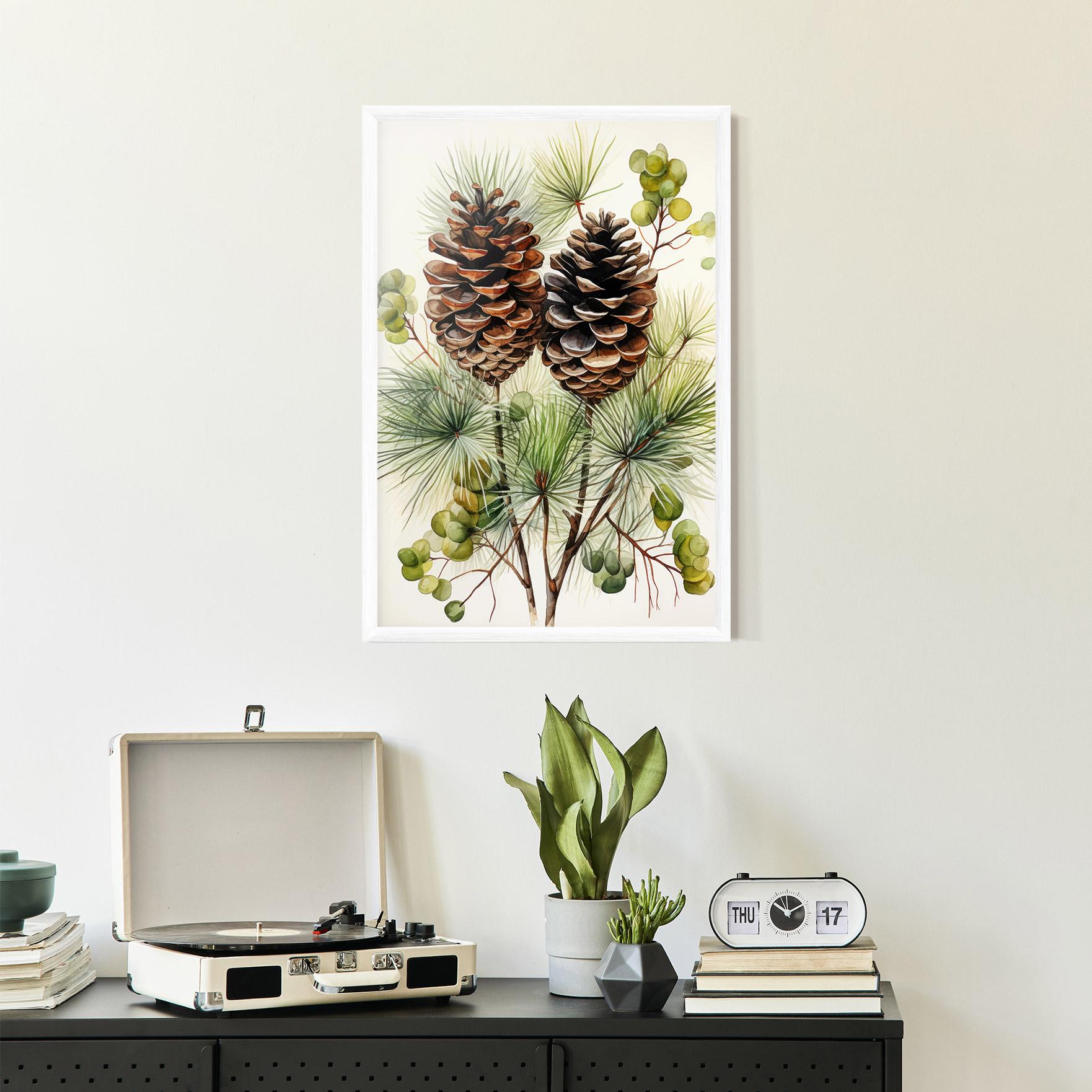 Gerahmte Poster Brown Cones mockup 2