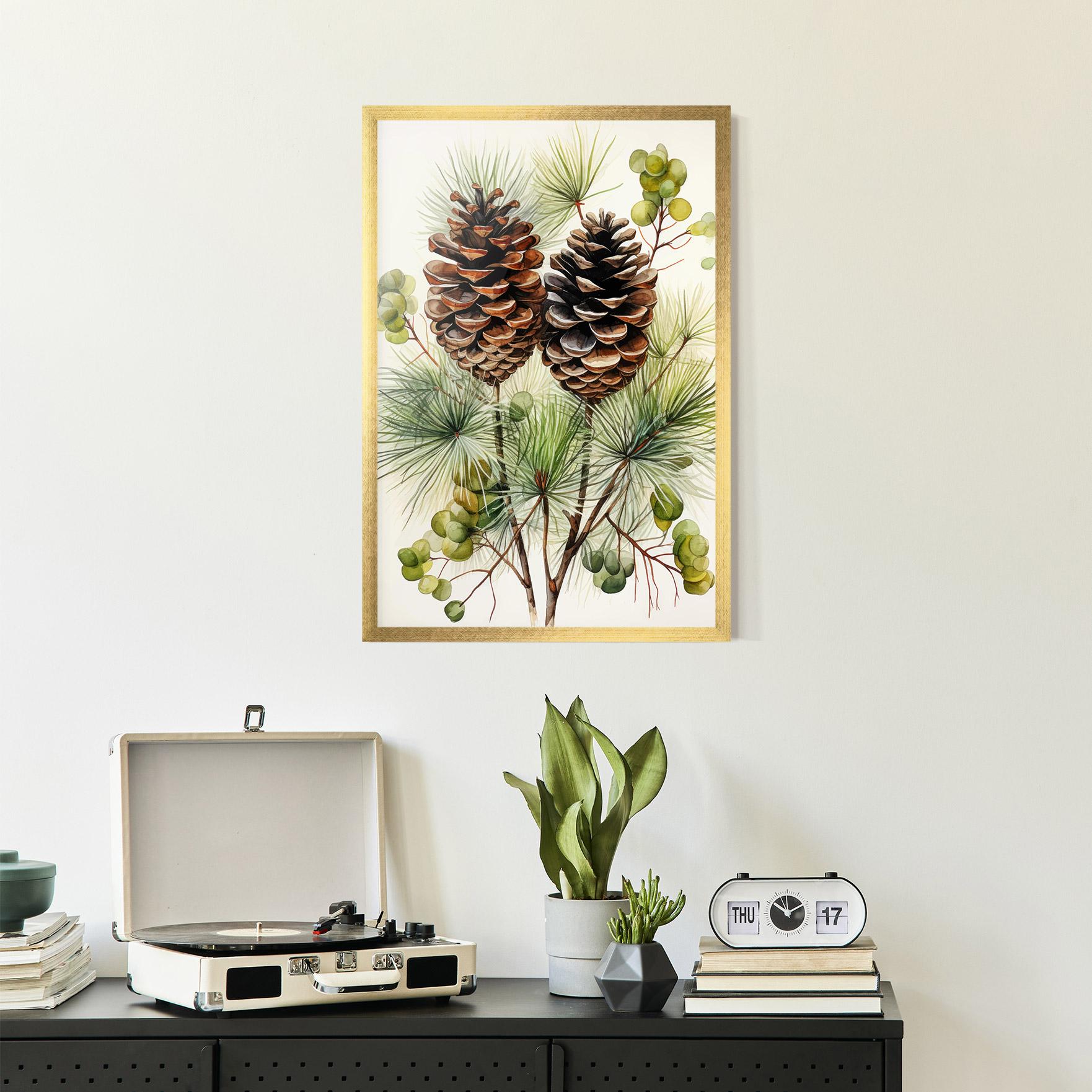 Gerahmte Poster Brown Cones mockup 2