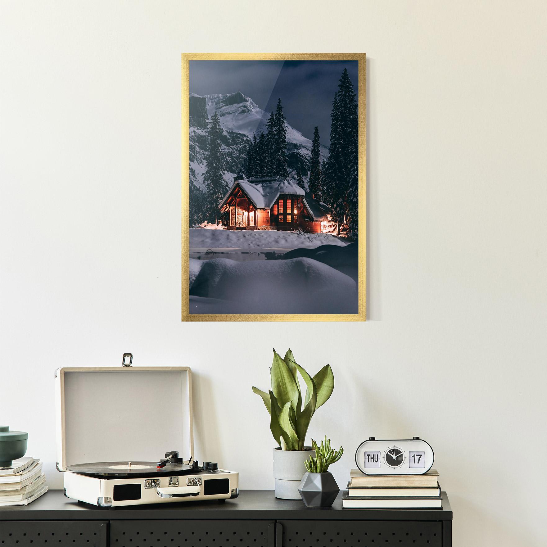 Gerahmte Poster Winter House mockup 2