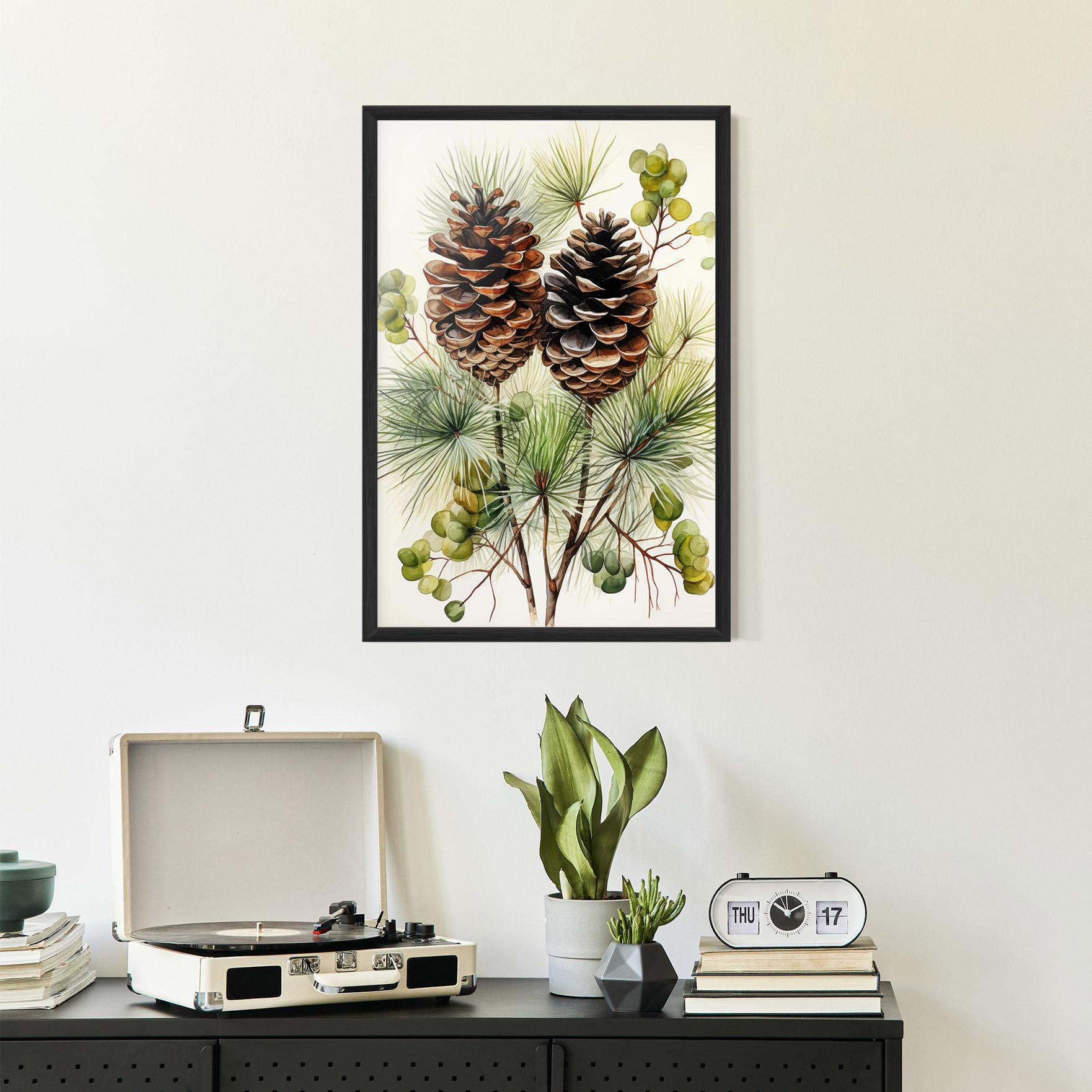 Gerahmte Poster Brown Cones mockup 2